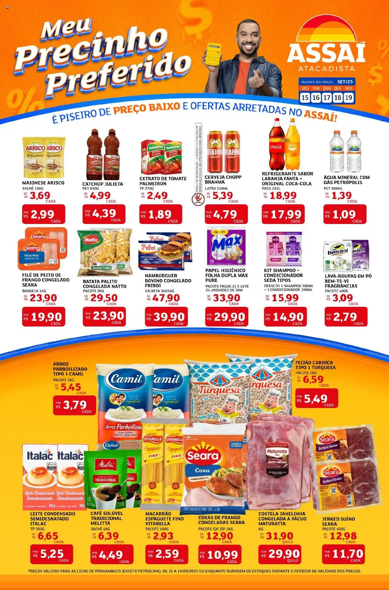 Assaí Atacadista Folheto - válido de 15.09.2025 | Página: 1 | Produtos: Pó, Leite, Macarrão, Baixo