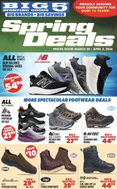 Preview of Big 5 Sporting Goods weekly ads valid from 20.03.2026