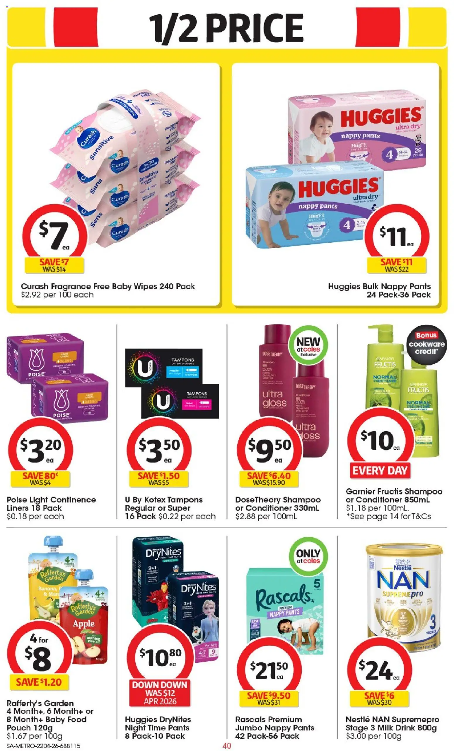 Coles catalogue - valid from 22.04.2026 | Page: 40 | Products: Fragrance, Milk, Shampoo, Conditioner
