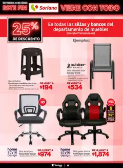 Vista previa de Soriana - Este fin Soriana viene con todo Híper Nacional, nuevo folleto de la tienda, válido en México a partir del 29.10.2025 | Página: 28 | Productos: Silla, Silla gamer, Banco, Té