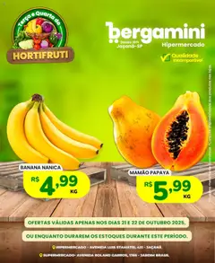Supermercado Bergamini - Ofertas Hortifruti - Pré-Visualização do folheto da loja Supermercado Bergamini, válido de 21.10.2025