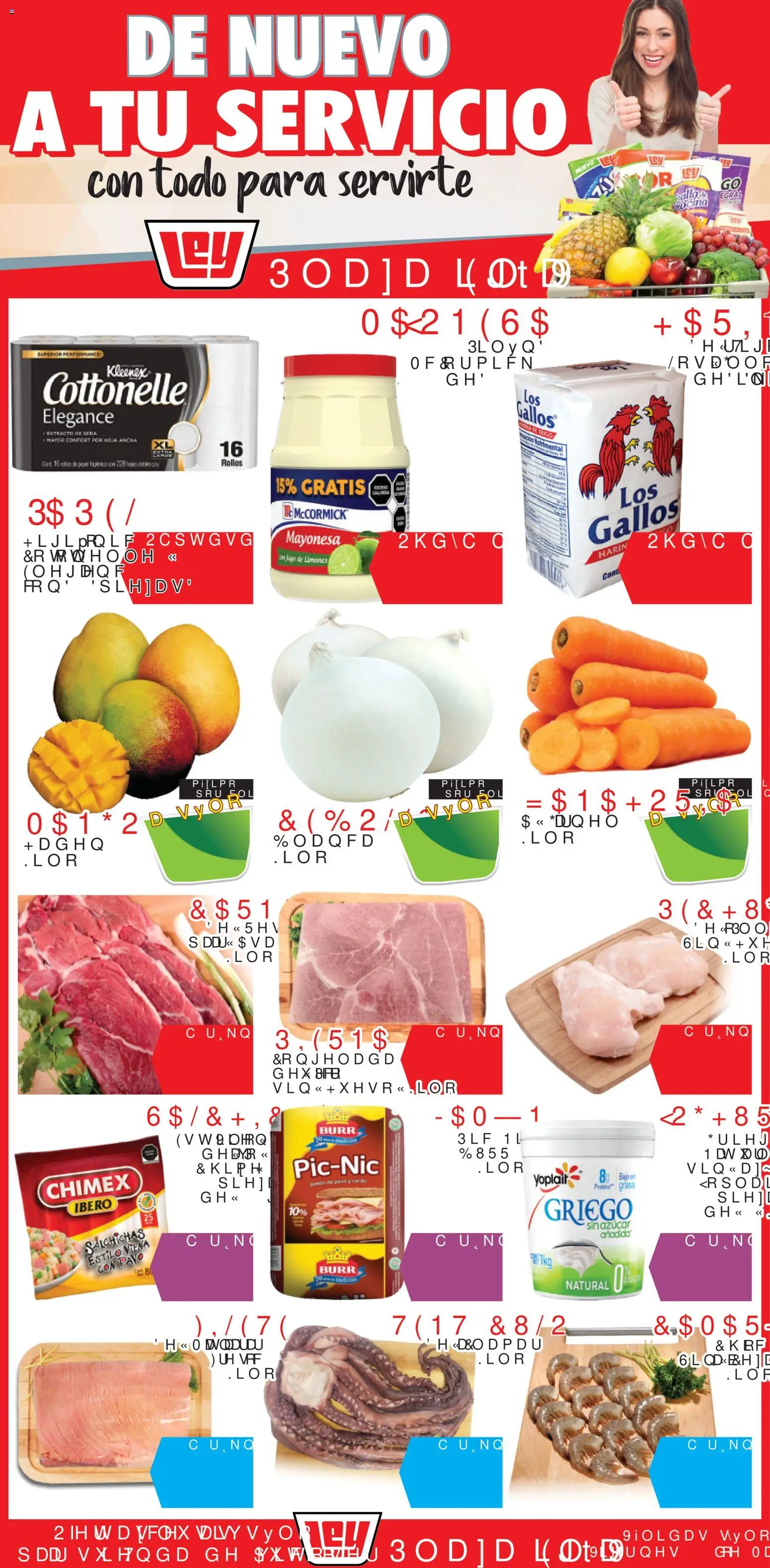 Nuevas ofertas de Casa Ley válidas en toda la República Mexicana desde el 27.03.2026. ¡Encuentra las mejores ofertas en Casa Ley folleto De nuevo a tu servicio! | Página: 1 | Productos: Mayonesa, Jamón, Cerdo, Cocina