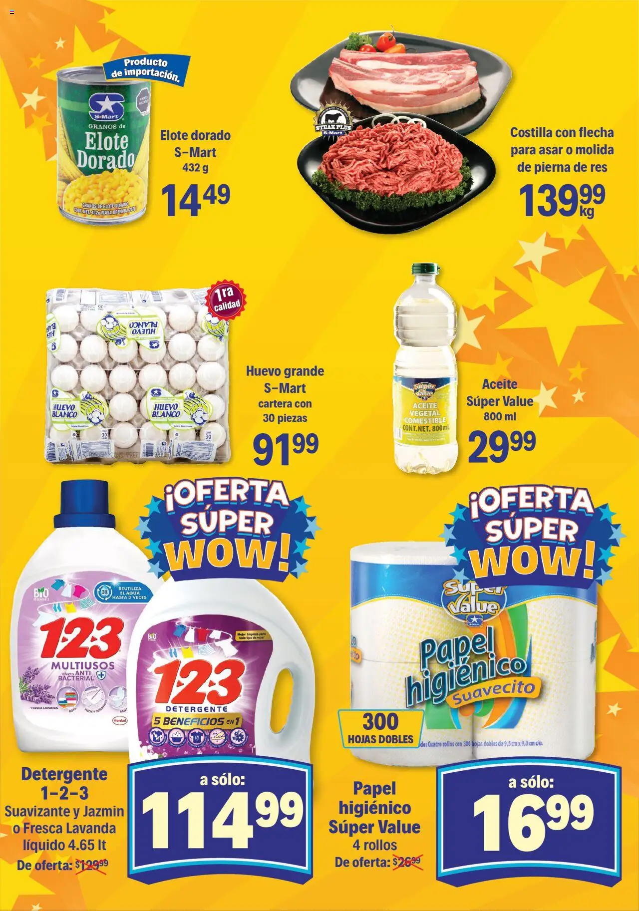 Nuevas ofertas de S-Mart válidas en toda la República Mexicana desde el 23.09.2025. ¡Encuentra las mejores ofertas en S-Mart - Folleto - Monterrey! | Página: 3 | Productos: Agua, Aceite, Res, Suavizante