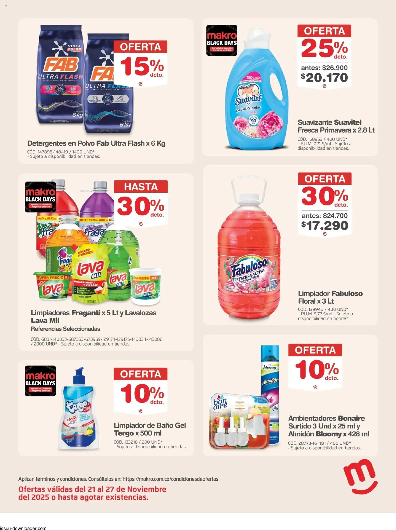 Makro revista - valida desde el 21.11.2025 | Página: 28 | Productos: Limón, Baño, Polvo, Vinagre