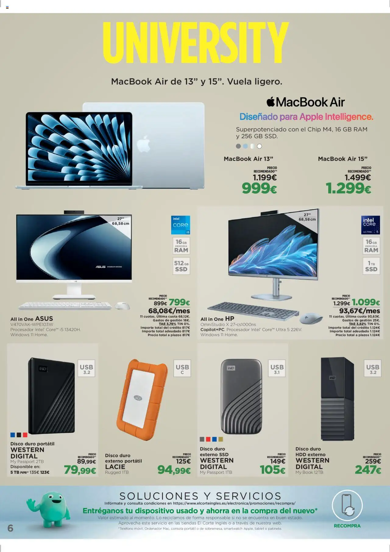 Nuevas ofertas de El Corte Inglés válidas en toda la República Mexicana desde el 08.09.2025. ¡Encuentra las mejores ofertas en El Corte Inglés - Catálogo University! | Página: 6 | Productos: Tablet, Disco