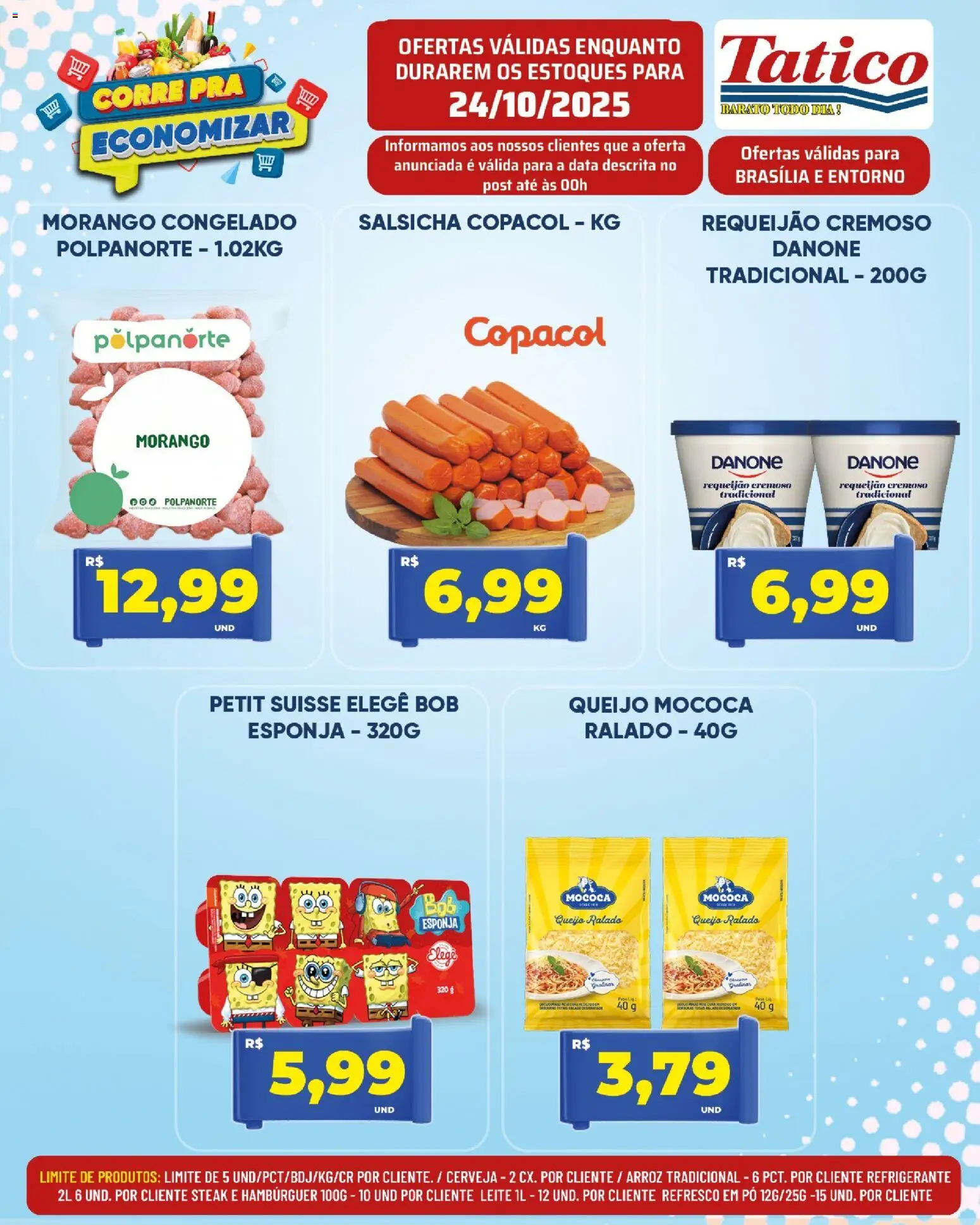 Tatico Folheto - válido de 24.10.2025 | Página: 10 | Produtos: Queijo, Arroz, Hambúrguer, Requeijão