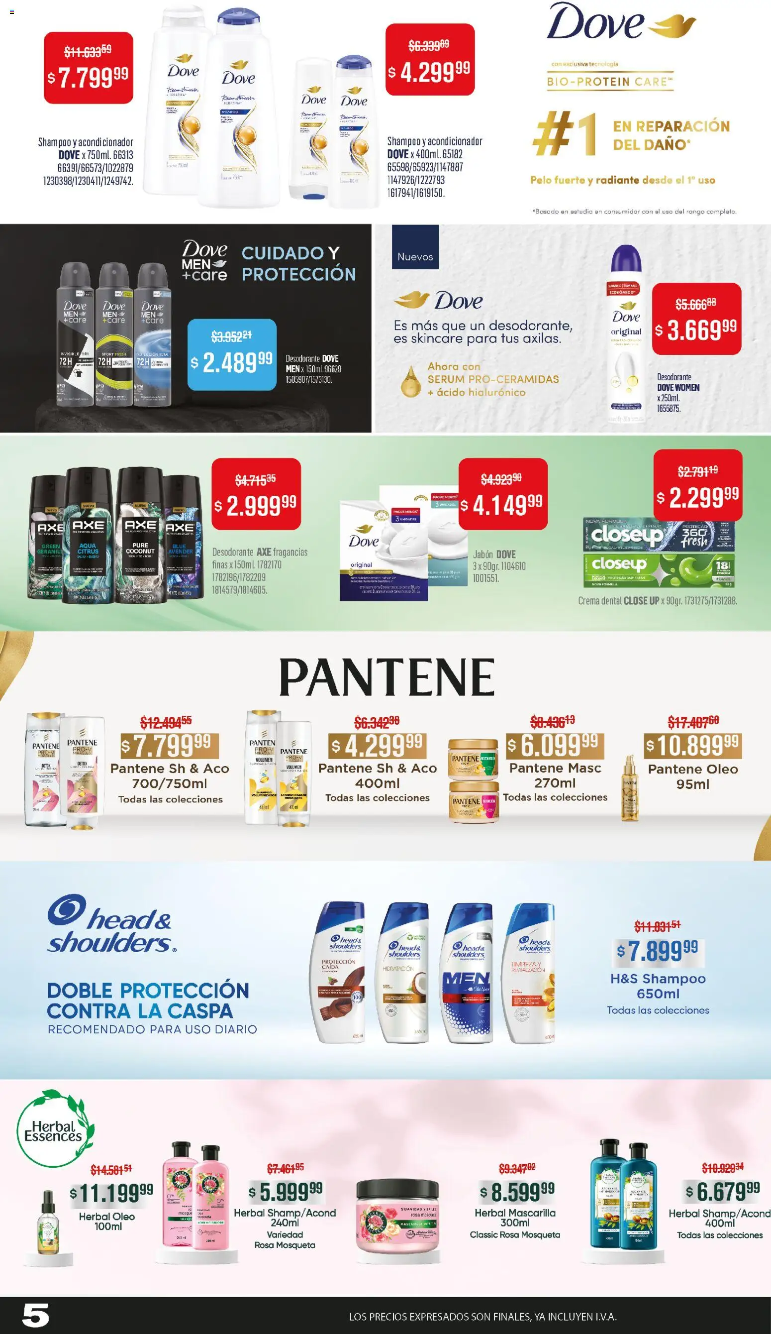Makro ofertas │ válido desde el 04.12.2025 | Página: 5 | Productos: Shampoo, Jabón, Desodorante, Crema