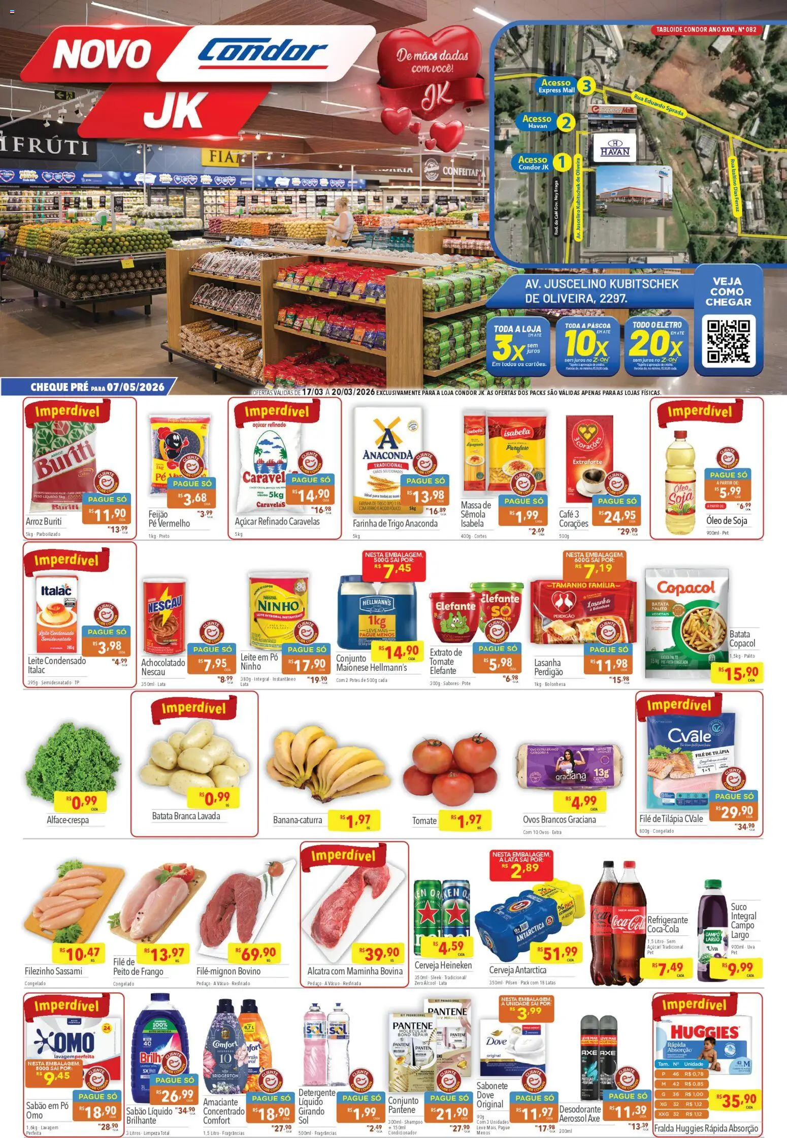 Supermercados Condor Folheto - válido de 17.03.2026 | Página: 1 | Produtos: Tilápia, Refrigerante, Amaciante, Soja