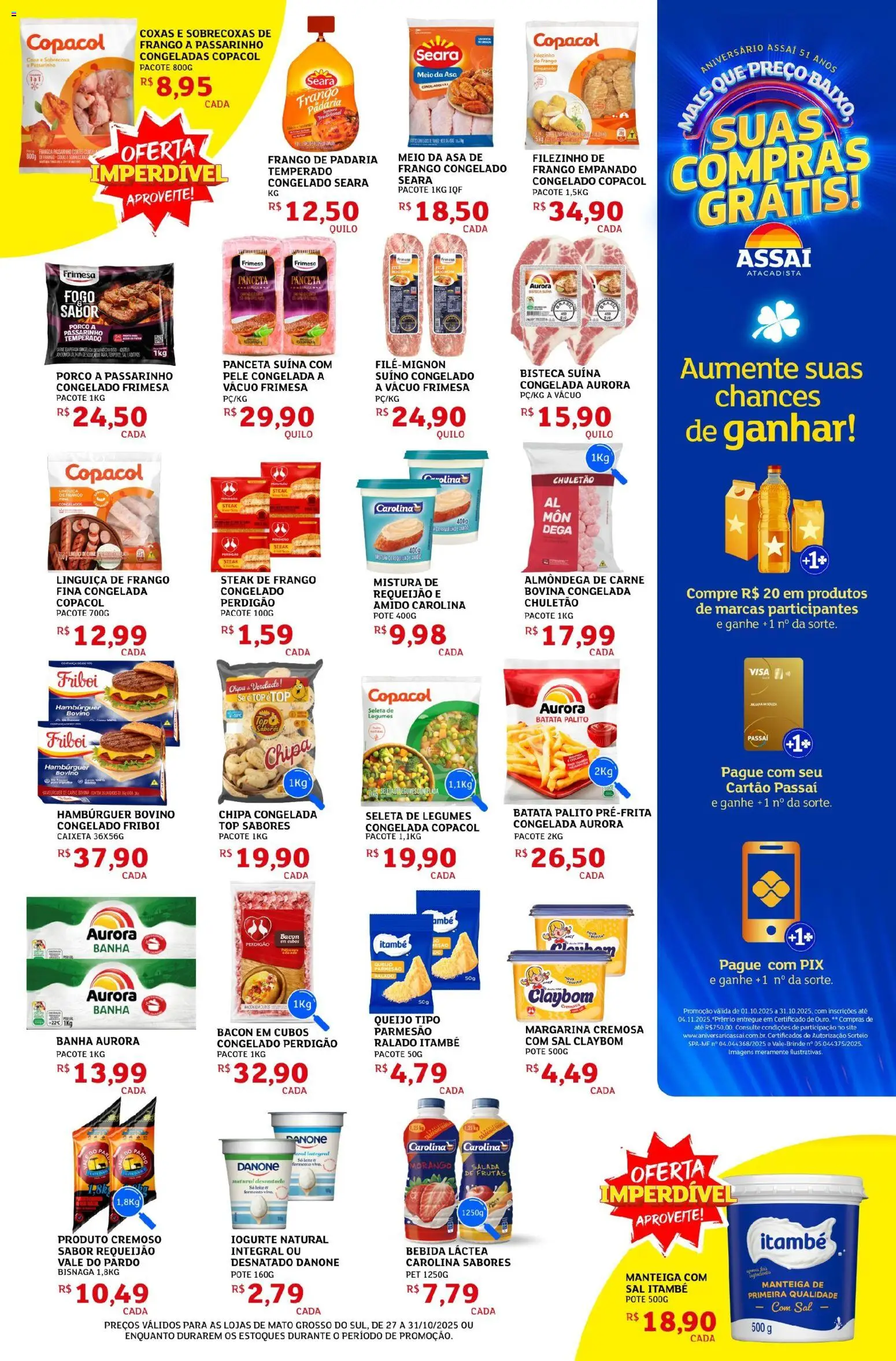 Assaí Atacadista Folheto - válido de 27.10.2025 | Página: 5 | Produtos: Queijo, Chuletão, Batata, Sal