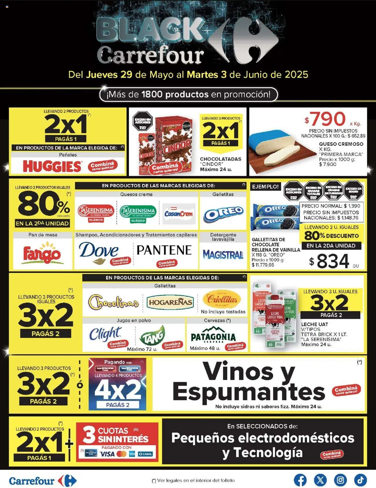 Carrefour ofertas - Chubut │ válido desde el 29.05.2025 | Página: 1 | Productos: Galletitas, Detergente, Queso, Pan