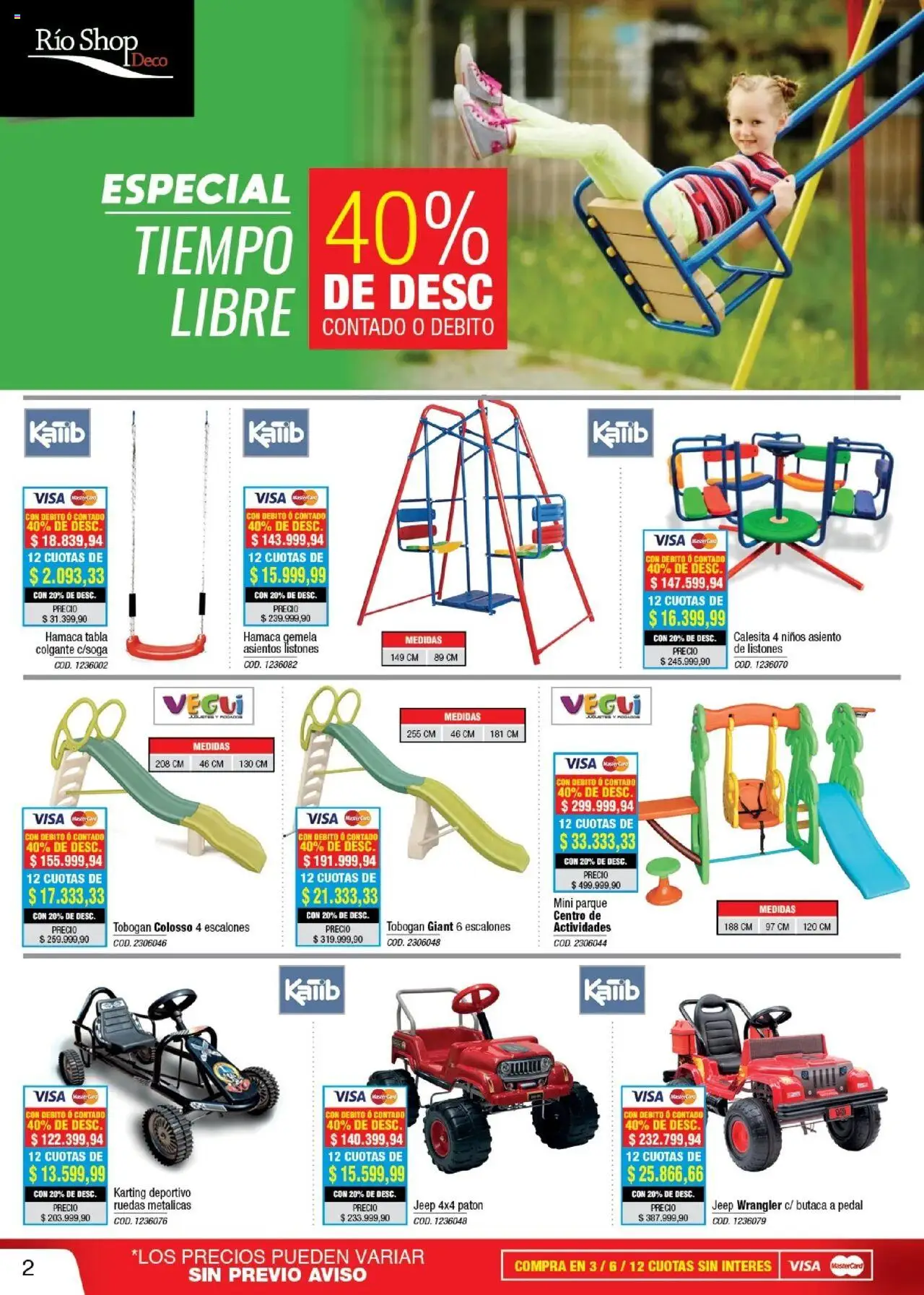 Río Shop Deco catálogo │ válido desde el 01.08.2025 | Página: 2 | Productos: Hamaca, Butaca, Tobogán