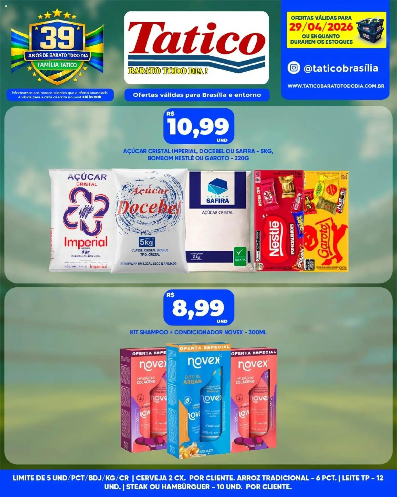 Tatico Folheto - válido de 29.04.2026 | Página: 8 | Produtos: Leite, Cerveja, Arroz, Açúcar