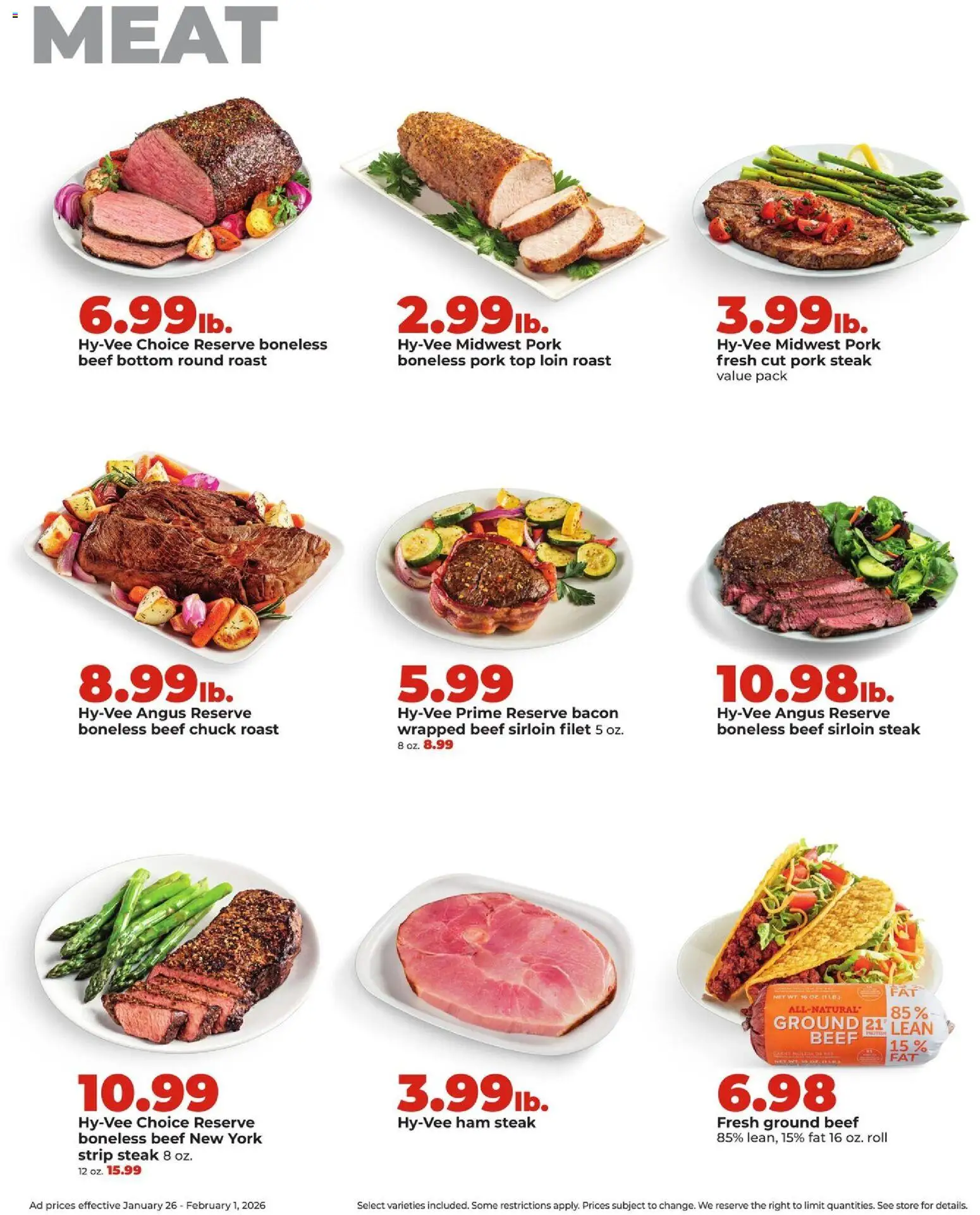 HyVee Weekly Ad - valid from 26.01.2026 | Page: 10 | Products: Ham, Pork, Beef