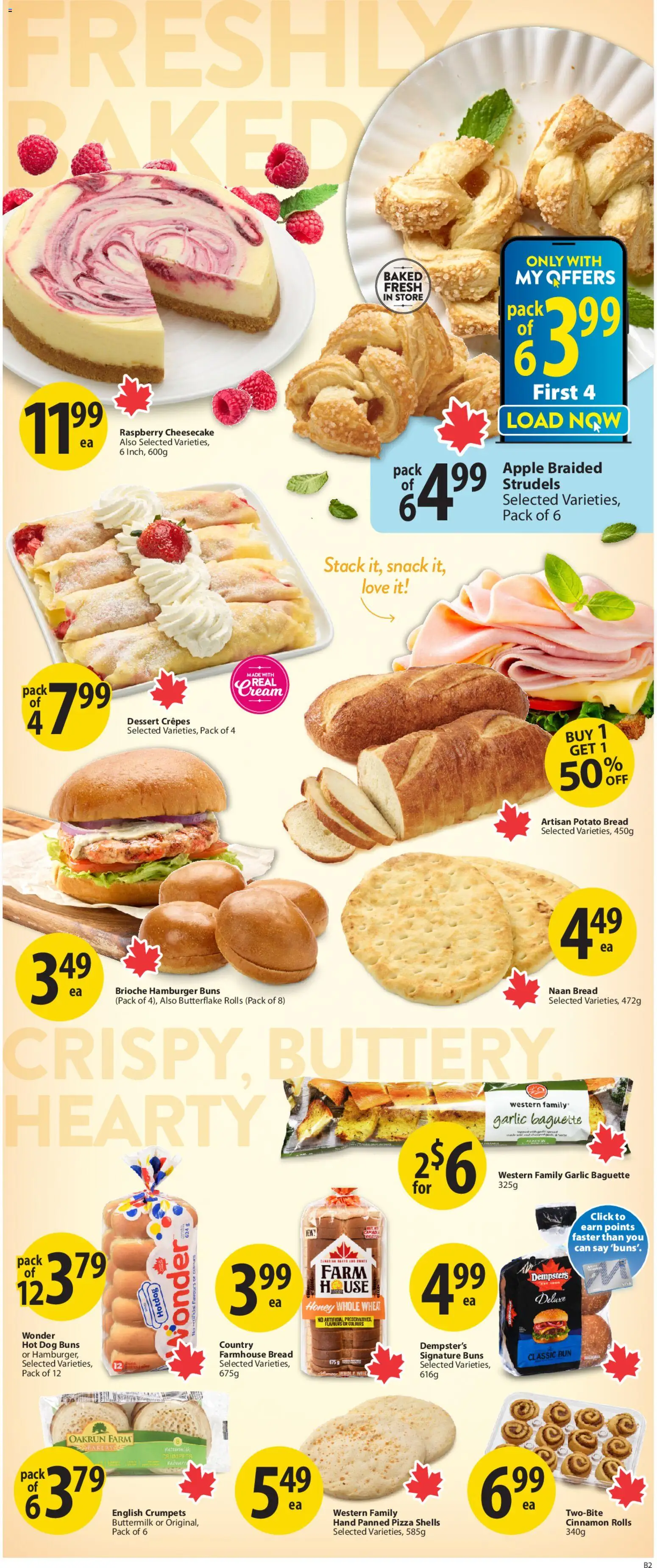Save on foods flyer valid from 09.04.2026 | Page: 9 | Products: Cream, Bread, Pizza