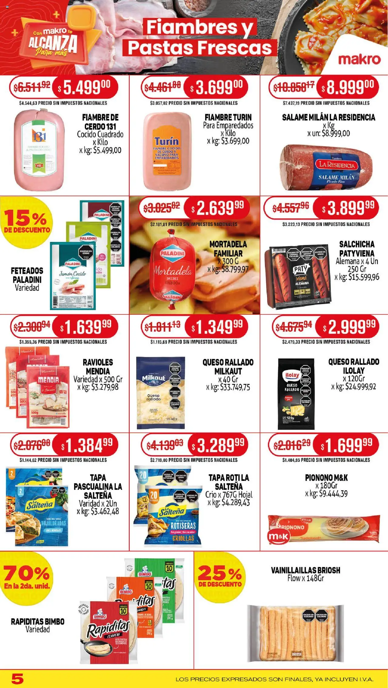 Makro ofertas │ válido desde el 18.09.2025 | Página: 5 | Productos: Jamón cocido, Paleta, Ravioles, Cerdo