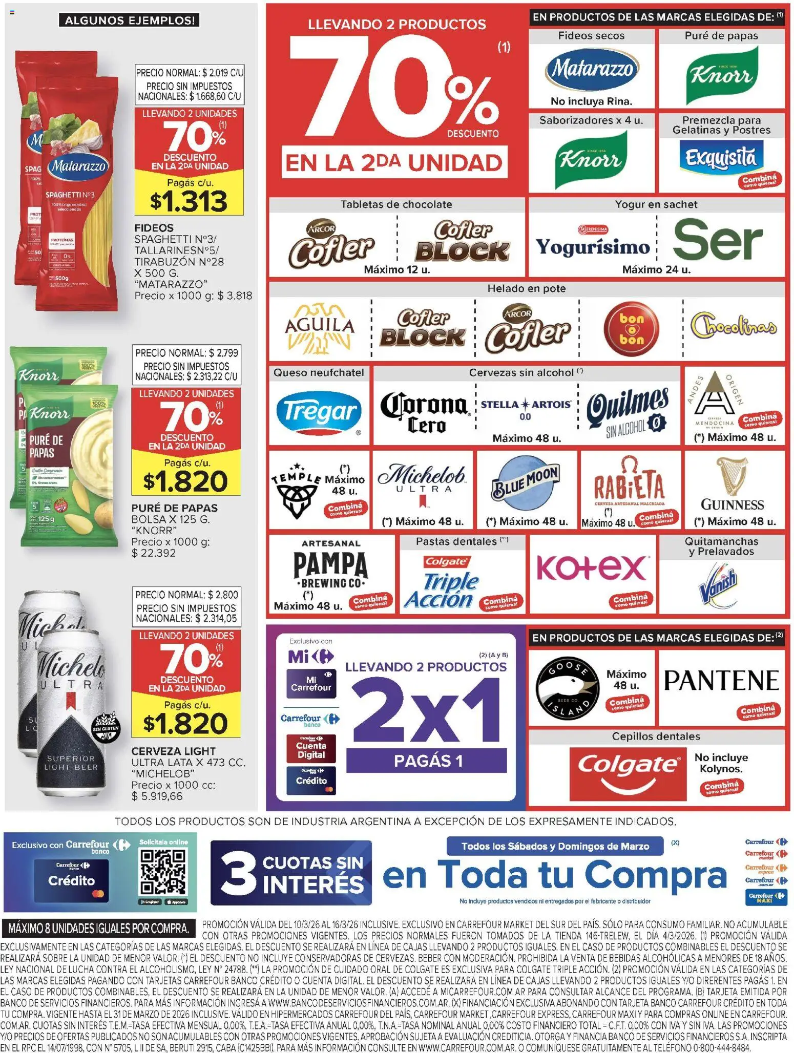 Carrefour Market catálogo │ válido desde el 10.03.2026 | Página: 3 | Productos: Helado, Banco, Cerveza, Fideos