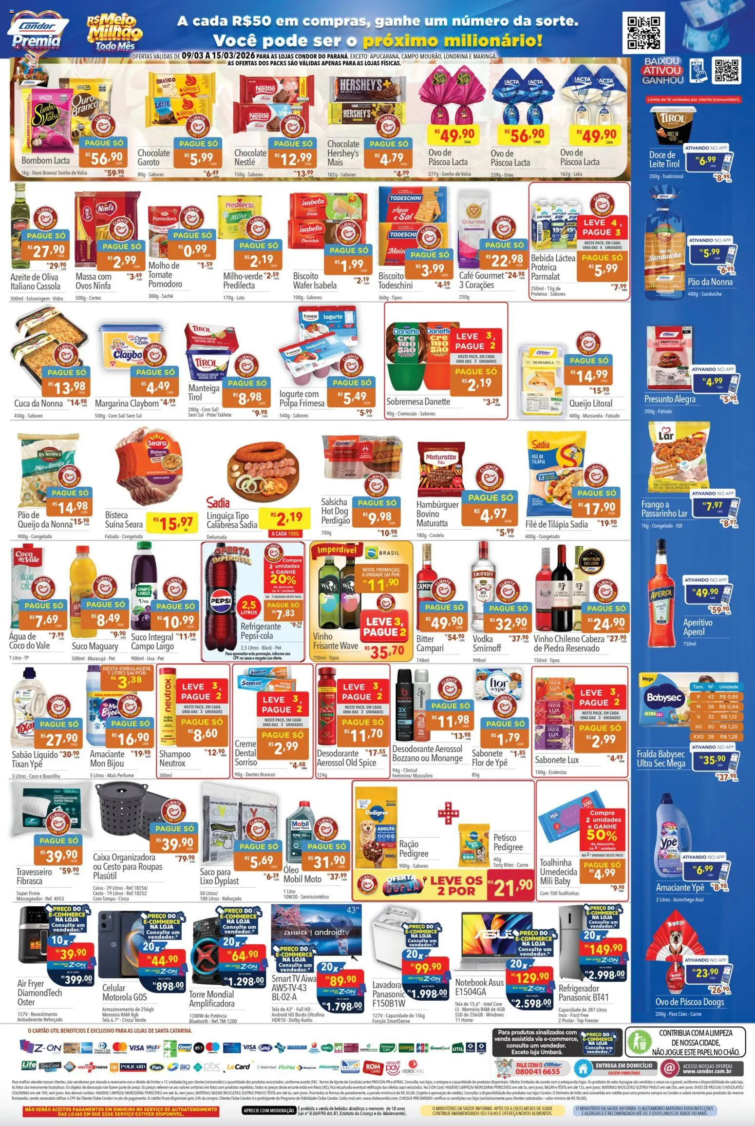 Supermercados Condor Folheto - válido de 09.03.2026 | Página: 2 | Produtos: Lente, Caixa, Pão, Tv