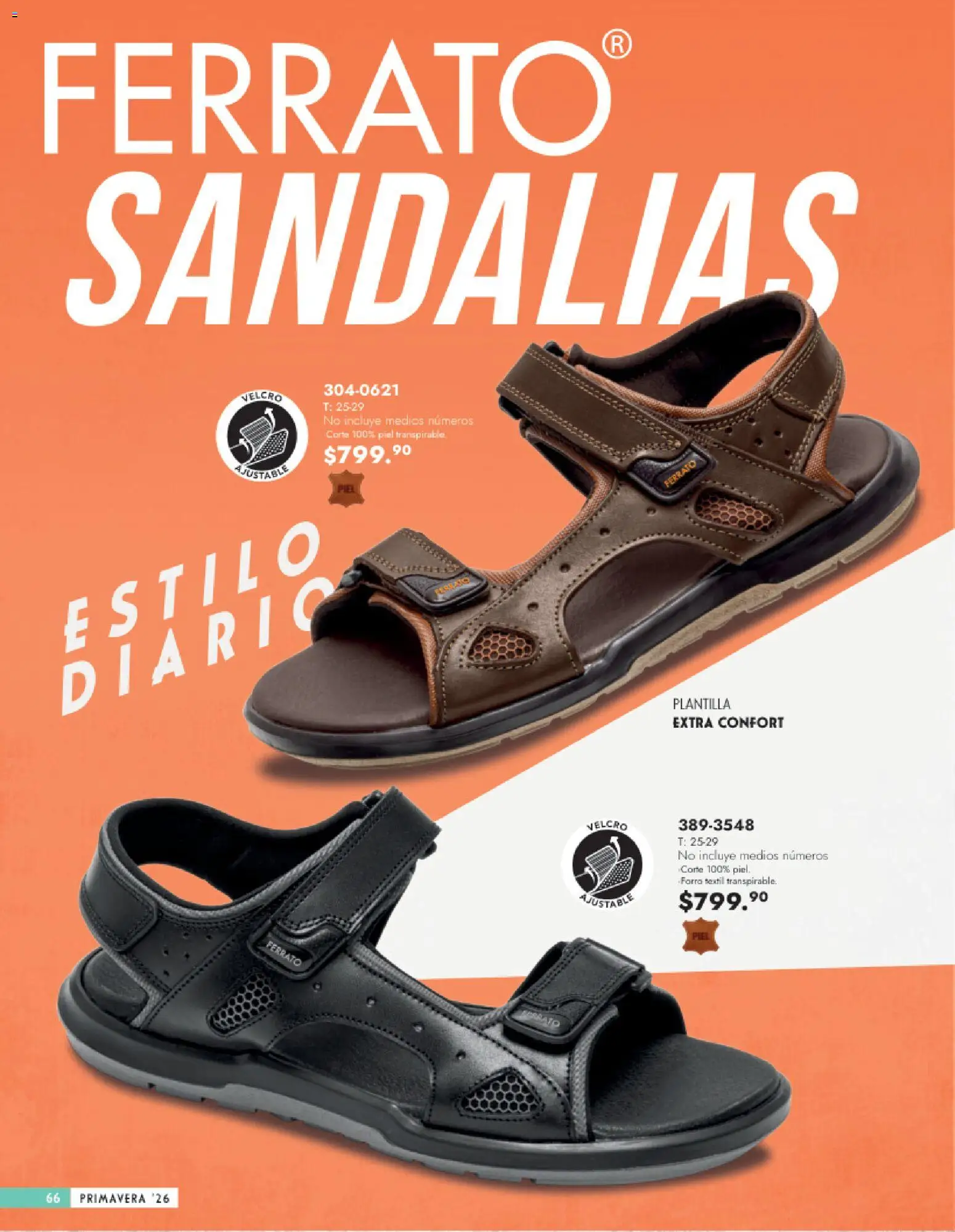 Nuevas ofertas de Andrea válidas en toda la República Mexicana desde el 25.01.2026. ¡Encuentra las mejores ofertas en Andrea catálogo Calzado Caballero! | Página: 66 | Productos: Sandalias