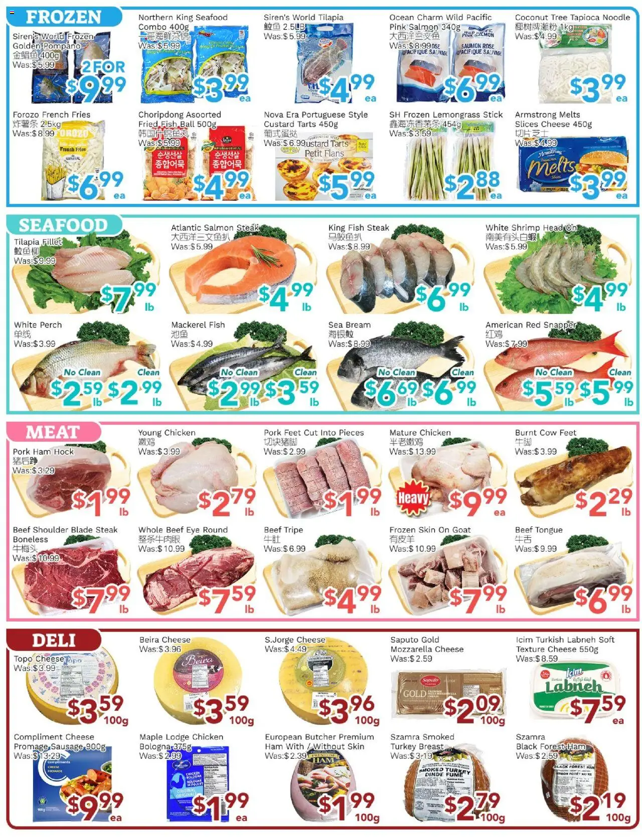 Ample Food Market flyer valid from 19.09.2025 | Page: 4 | Products: Fish, Turkey, Cheese, Chicken