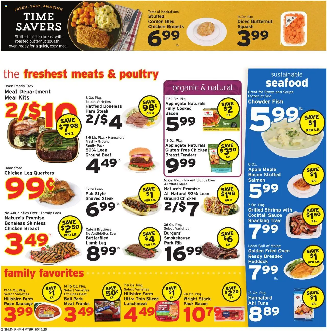 Hannaford Weekly Ad - valid from 19.10.2025 | Page: 2 | Products: Pork, Beef, Poultry, Oven