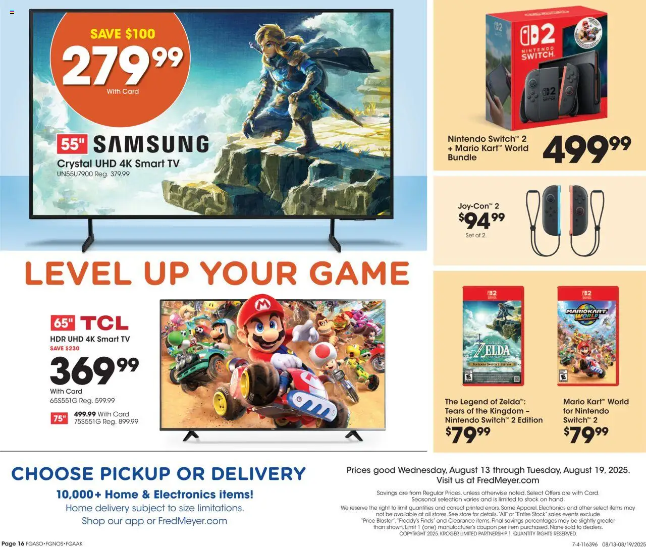 Fred Meyer Home & Apparel - valid from 13.08.2025 | Page: 19 | Products: Switch, Tv, Game, Nintendo