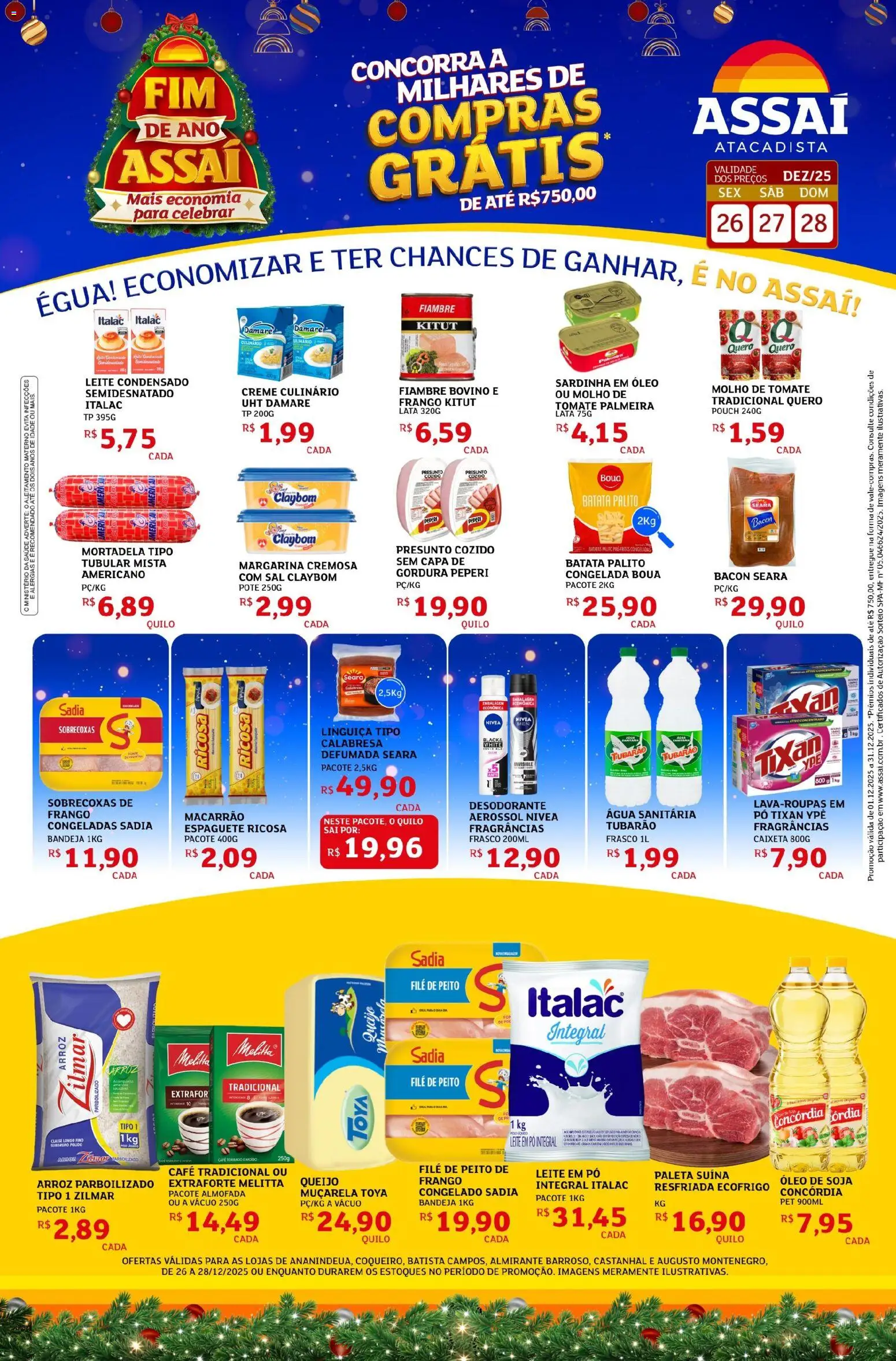 Assaí Atacadista Folheto - válido de 26.12.2025 | Página: 1 | Produtos: Desodorante, Arroz, Creme, Sal