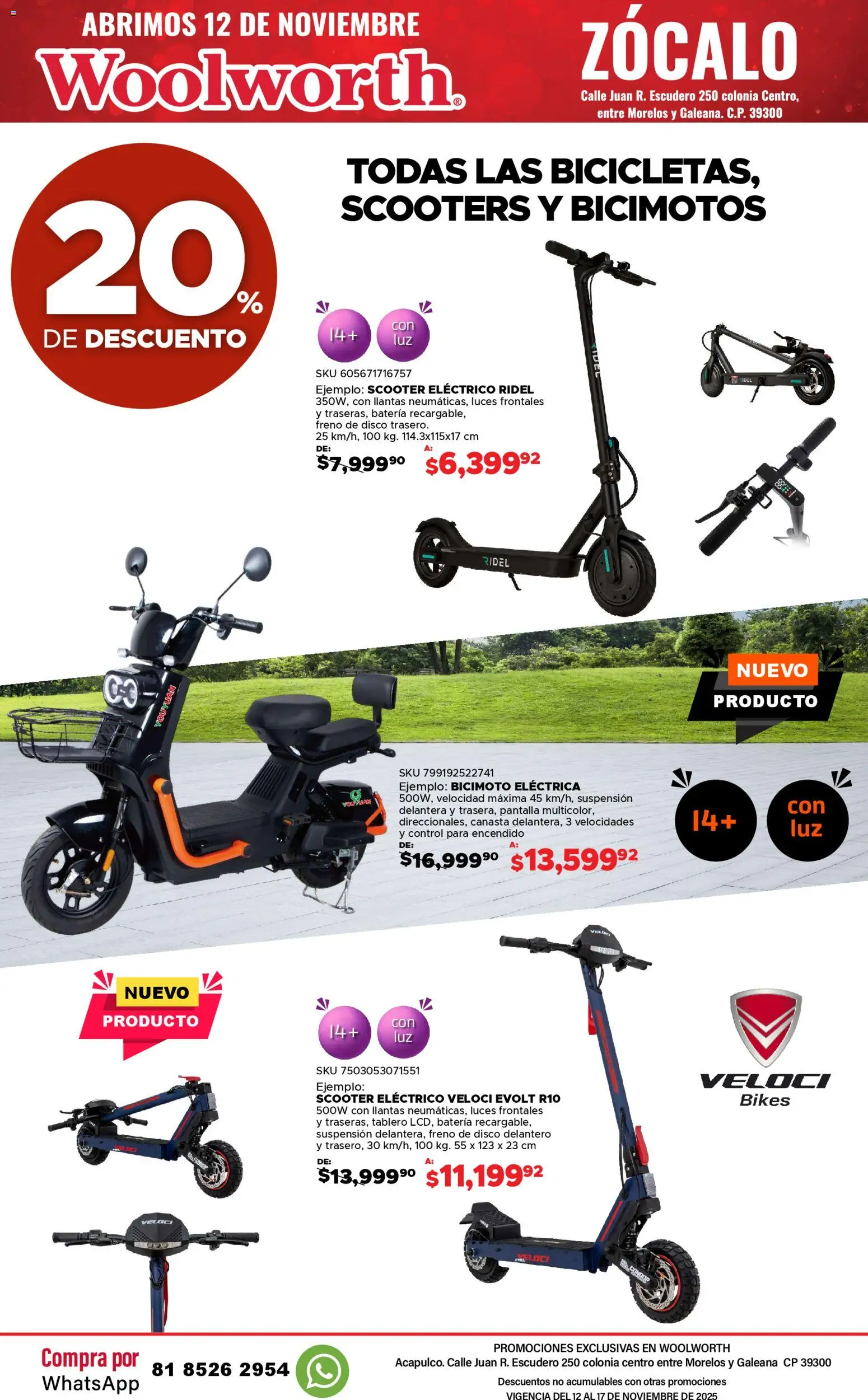 Nuevas ofertas de Del Sol y Woolworth válidas en toda la República Mexicana desde el 12.11.2025. ¡Encuentra las mejores ofertas en Del Sol y Woolworth catálogo Apertura Acapulco Centro 217! | Página: 6 | Productos: Disco, Zócalo, Batería, Canasta