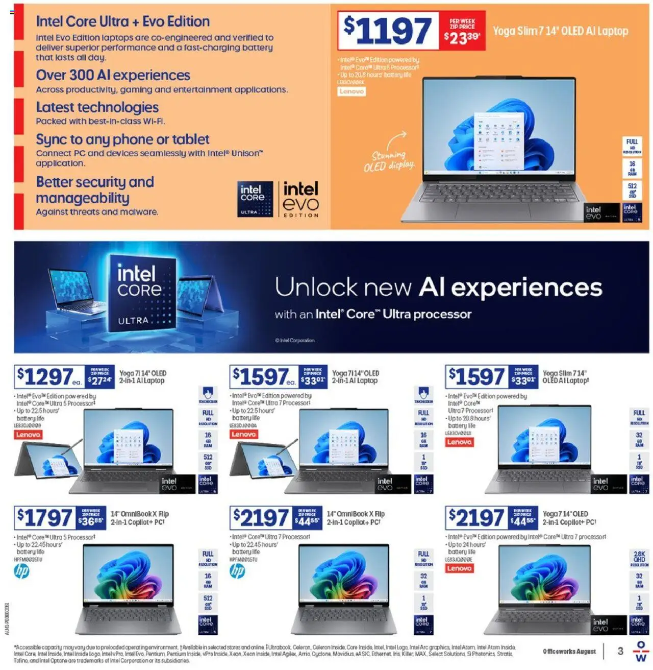 Officeworks catalogue - valid from 07.08.2025 | Page: 3 | Products: Battery, Phone, Pc, Laptop