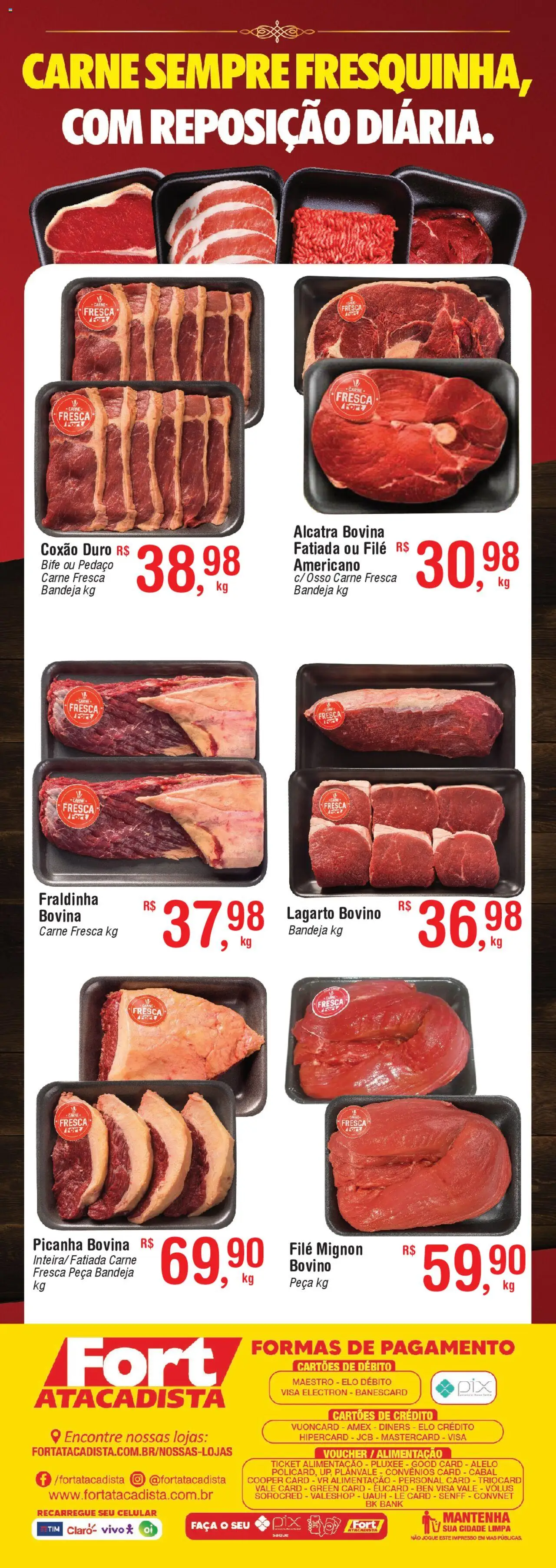 Fort Atacadista Folheto - válido de 01.08.2025 | Página: 2 | Produtos: Alcatra, Fraldinha, Faca, Carne