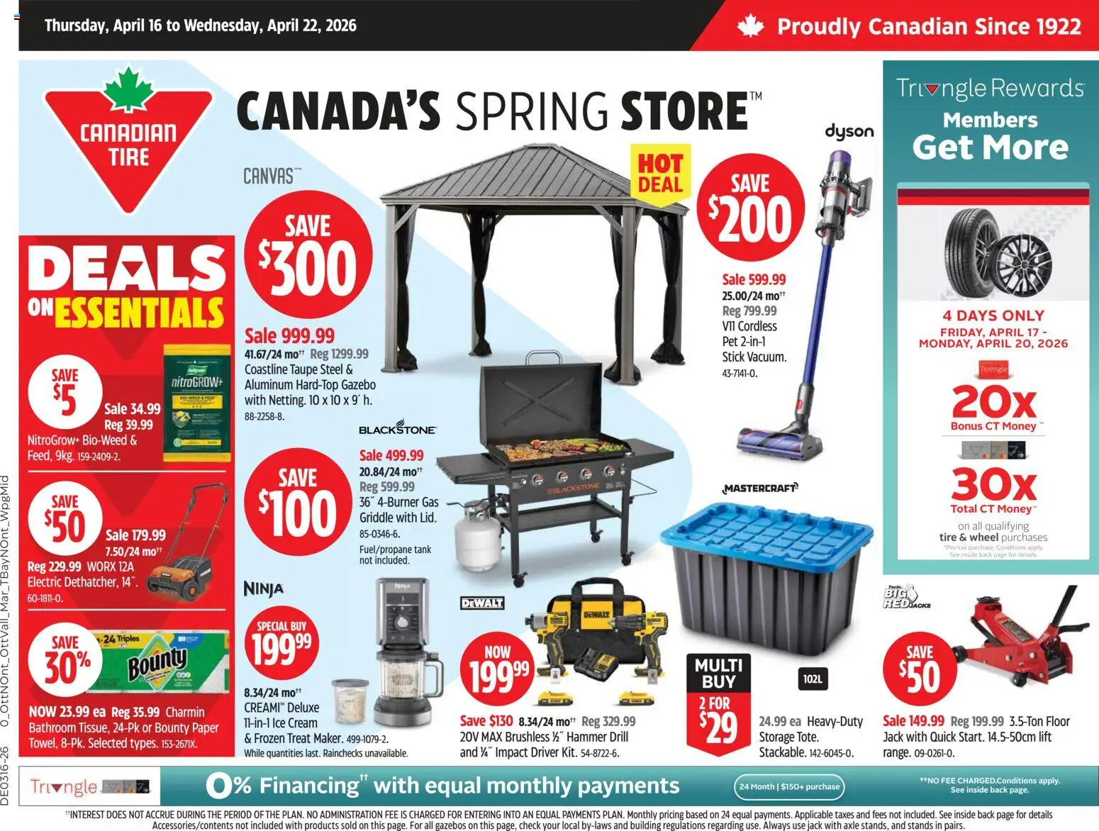 Canadian Tire flyer valid from 16.04.2026 | Page: 1 | Products: Cream, Ice cream