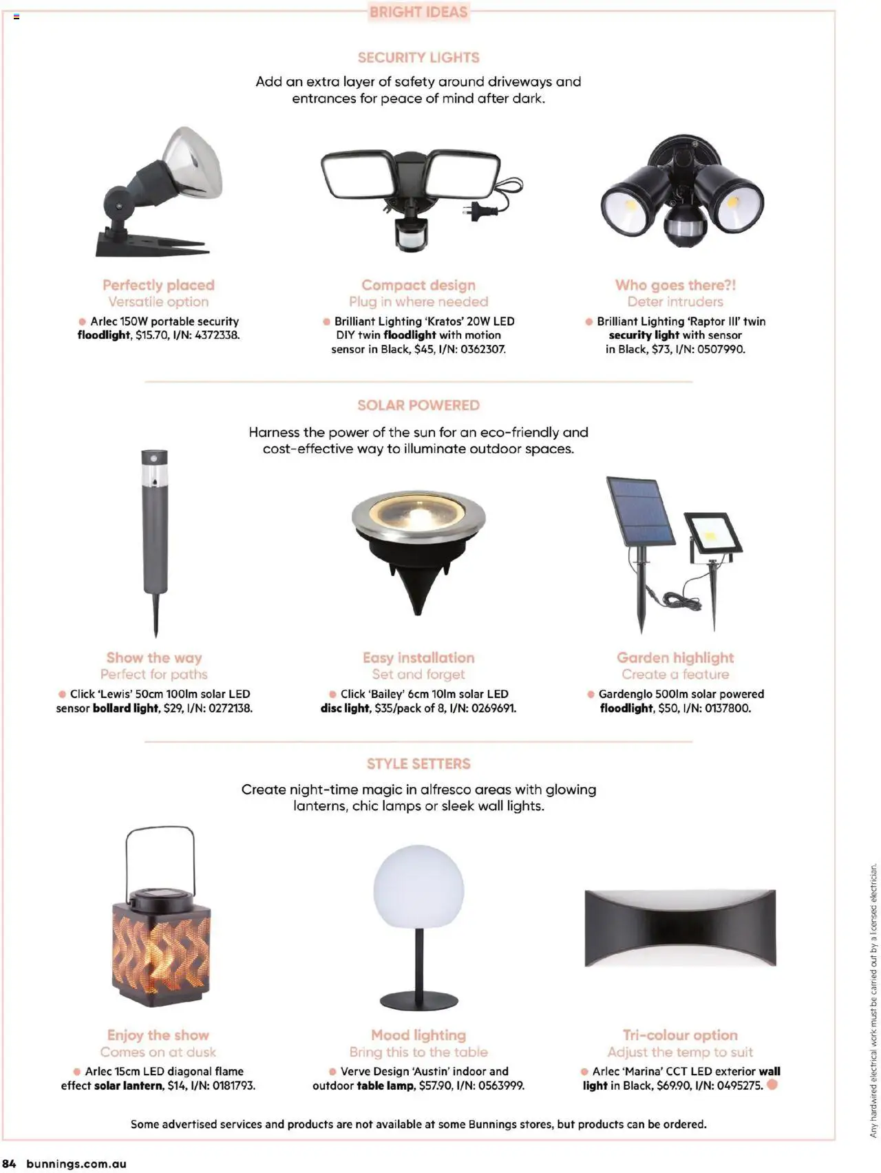 Bunnings Warehouse catalogue - valid from 01.10.2025 | Page: 84 | Products: Table, Light, Suit, Portable