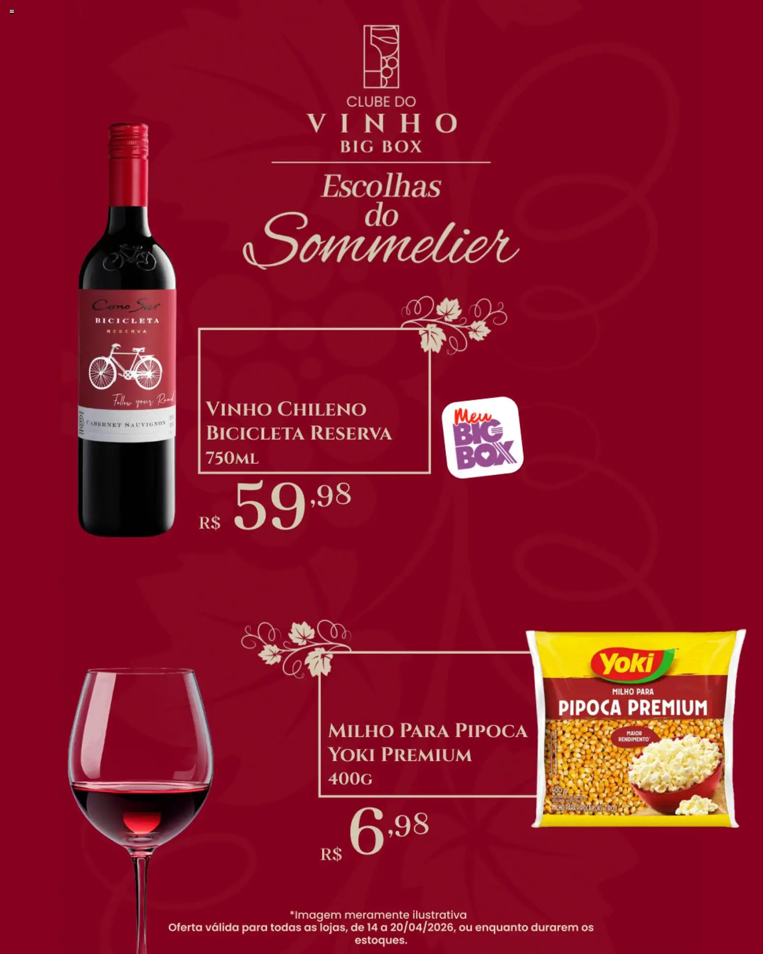 Big Box Folheto - válido de 14.04.2026 | Página: 6 | Produtos: Bicicleta, Vinho, Pipoca