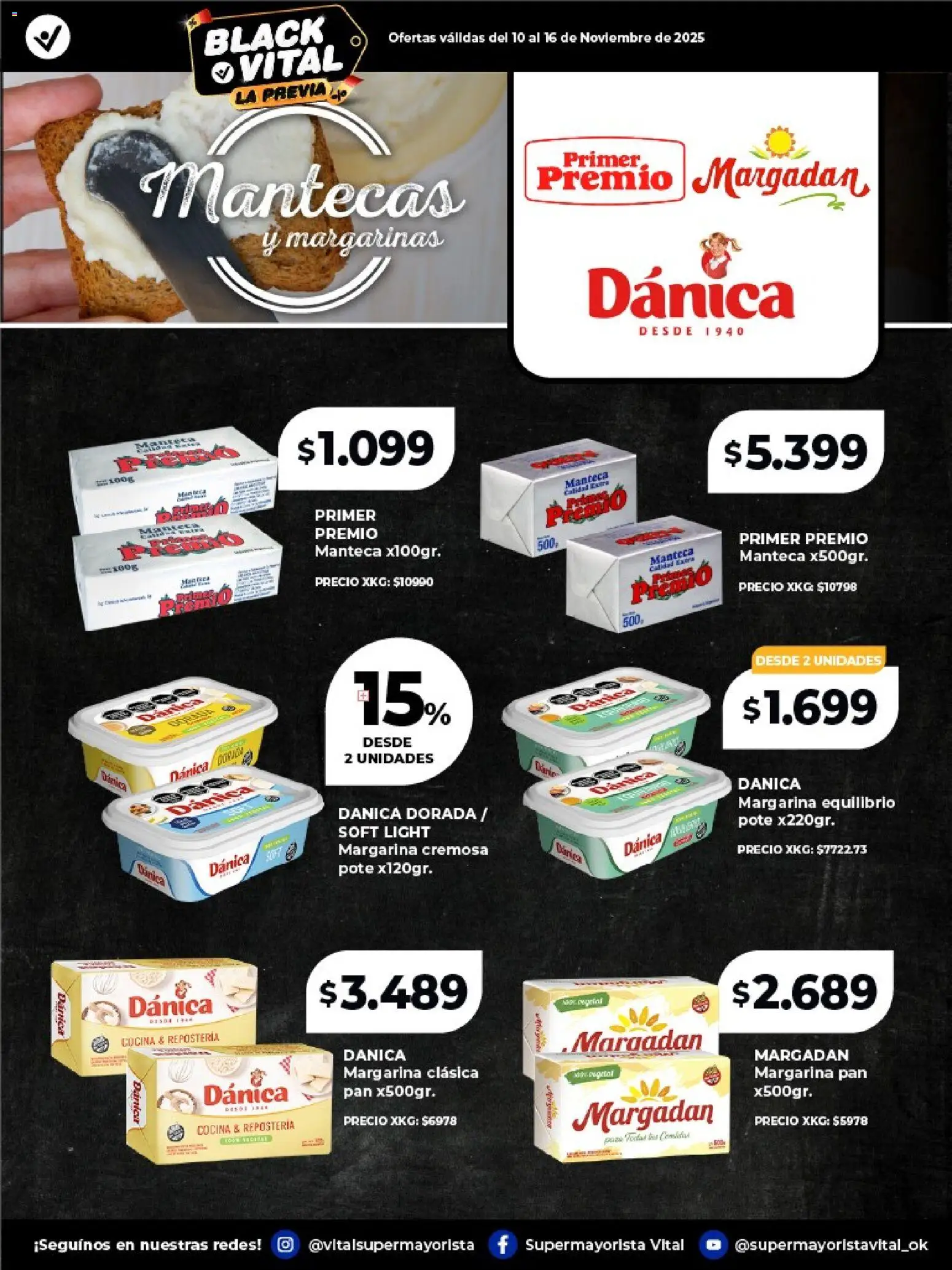 Vital - Especial de frescos │ válido desde el 09.11.2025 | Página: 5 | Productos: Cocina, Manteca, Pan, Margarina