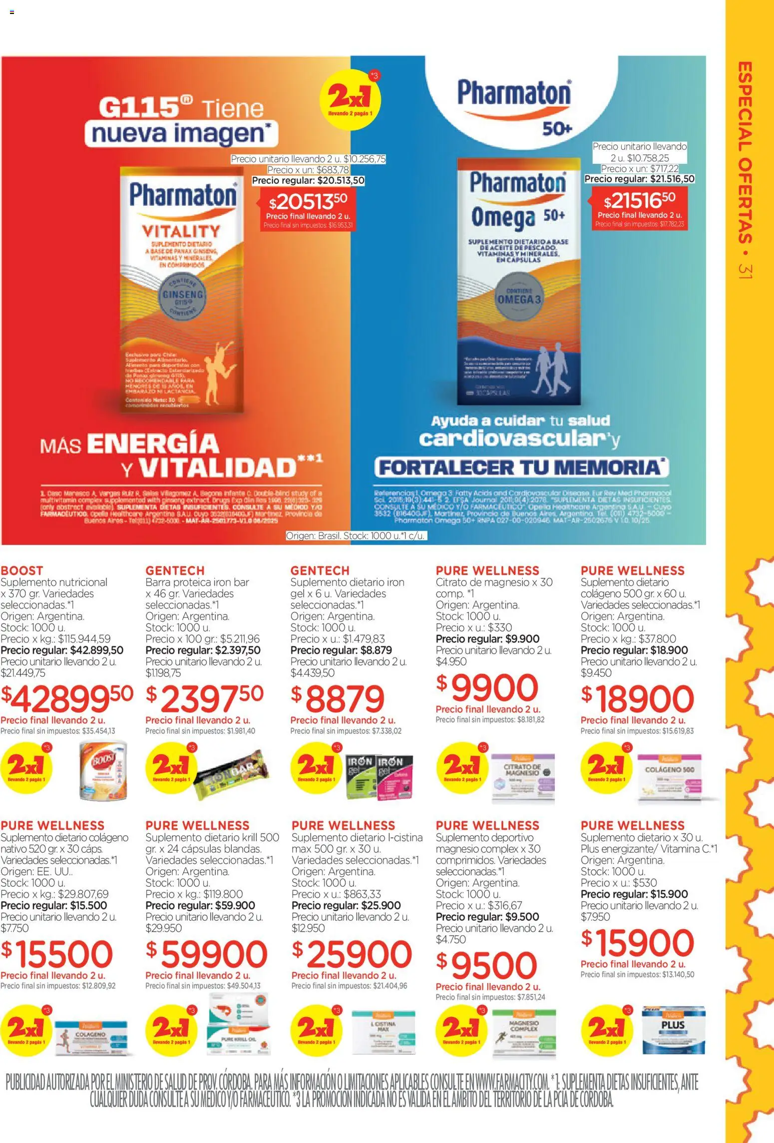 Farmacity catálogo │ válido desde el 03.03.2026 | Página: 31 | Productos: Vitaminas, Cortinas, Suplemento dietario, Aceite
