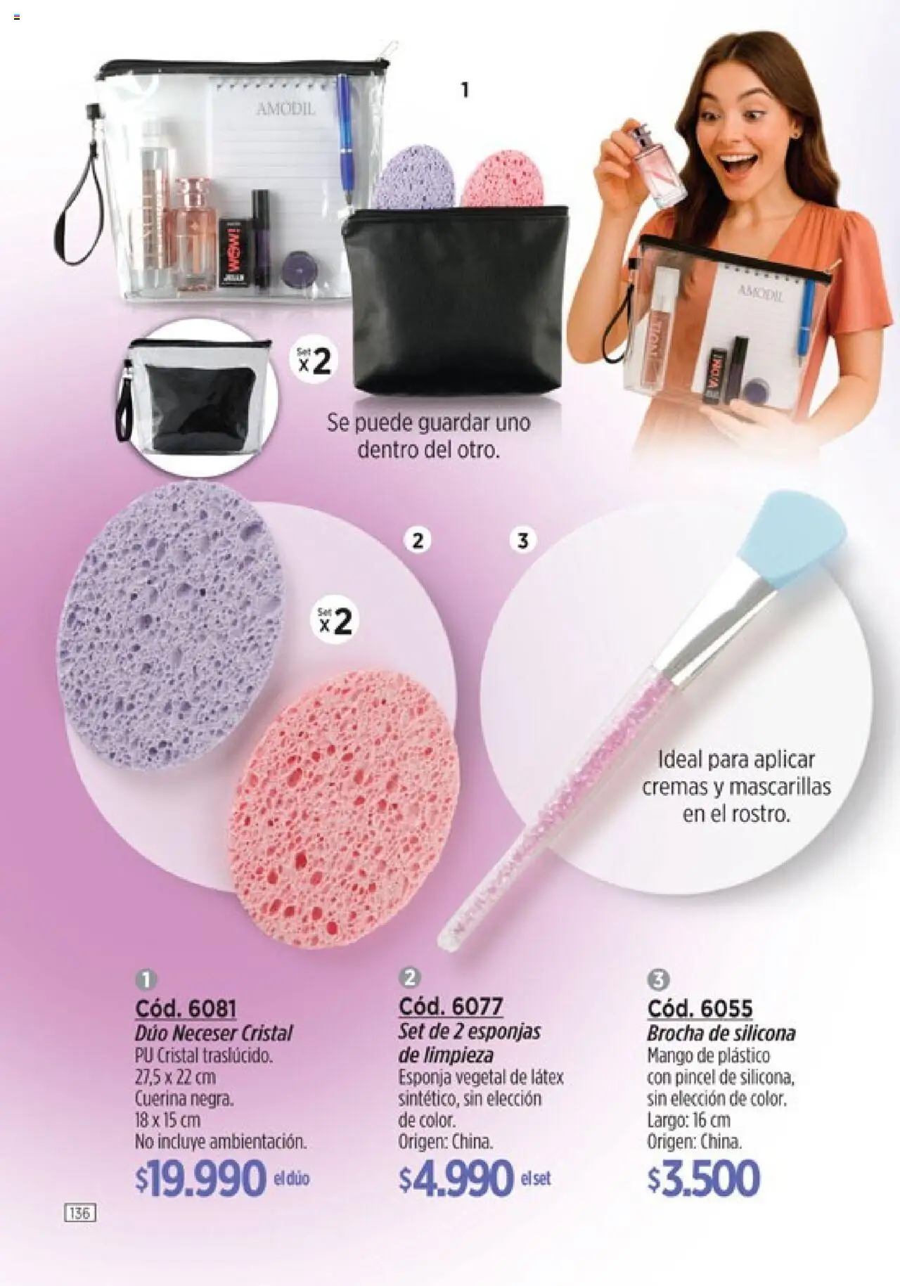 Catálogo Amodil Campaña 12 │ válido desde el 26.06.2025 | Página: 136 | Productos: Pincel, Neceser, Esponja, Mango