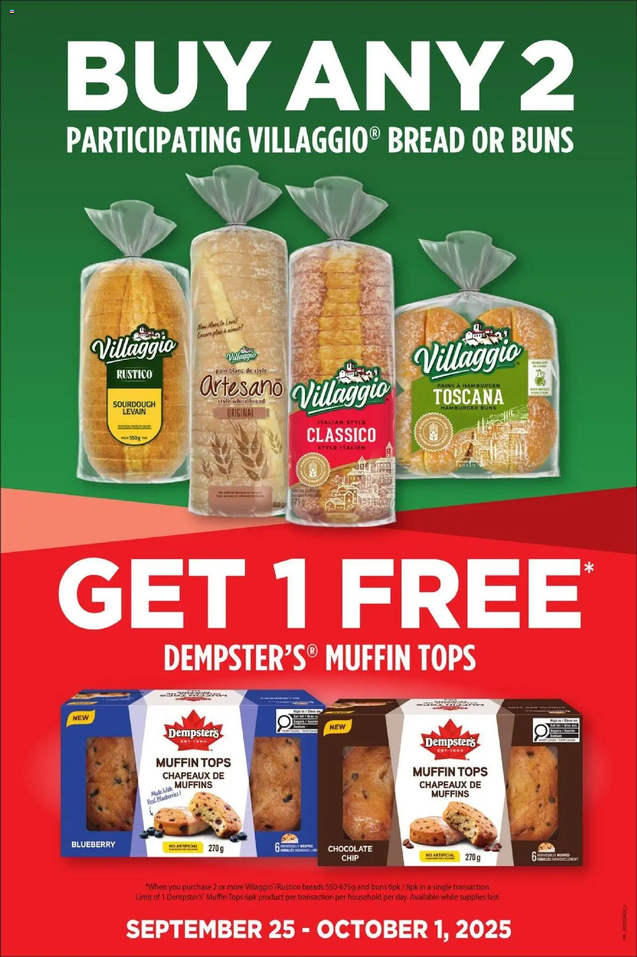 FreshCo flyer valid from 25.09.2025 | Page: 10 | Products: Bread, Chocolate