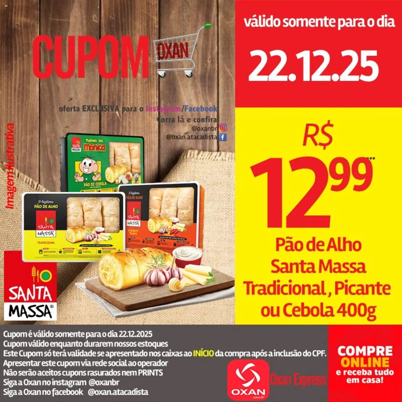Oxan Atacadista Folheto - válido de 22.12.2025 | Página: 8 | Produtos: Alho, Cebola, Pao de alho, Pão
