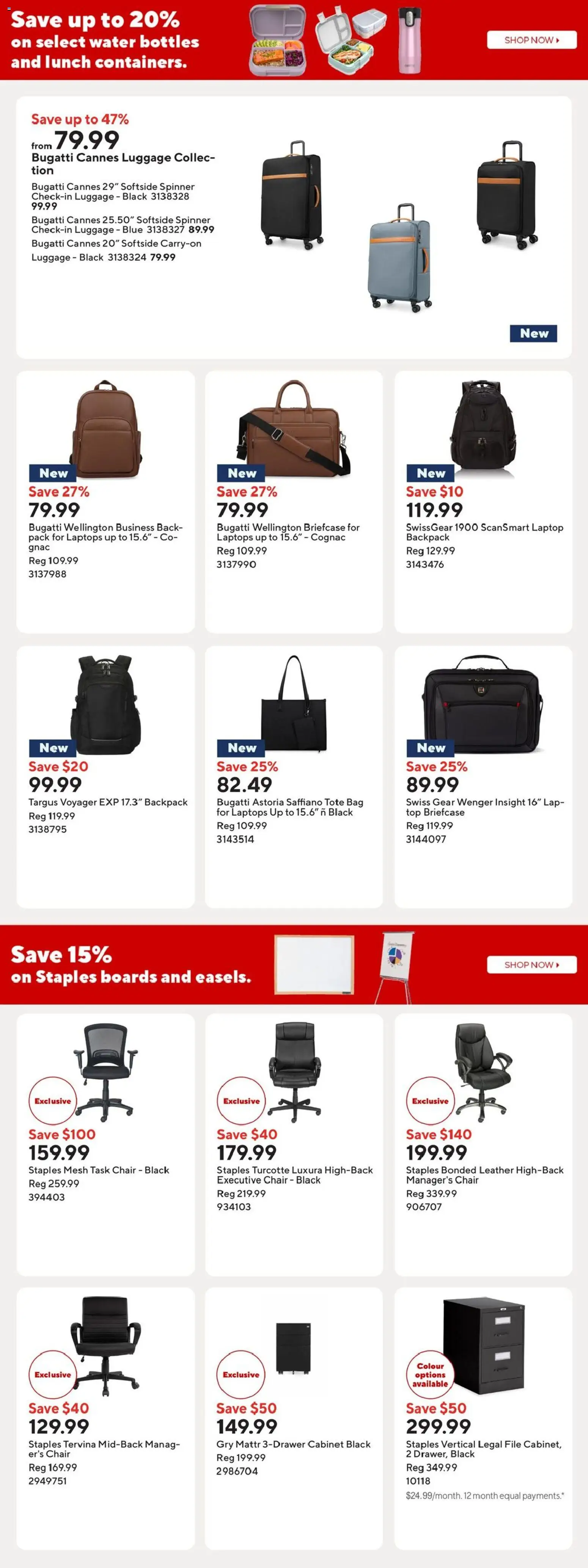 Staples flyer valid from 03.04.2026 | Page: 11 | Products: Backpack, Bag, Chair, Cabinet
