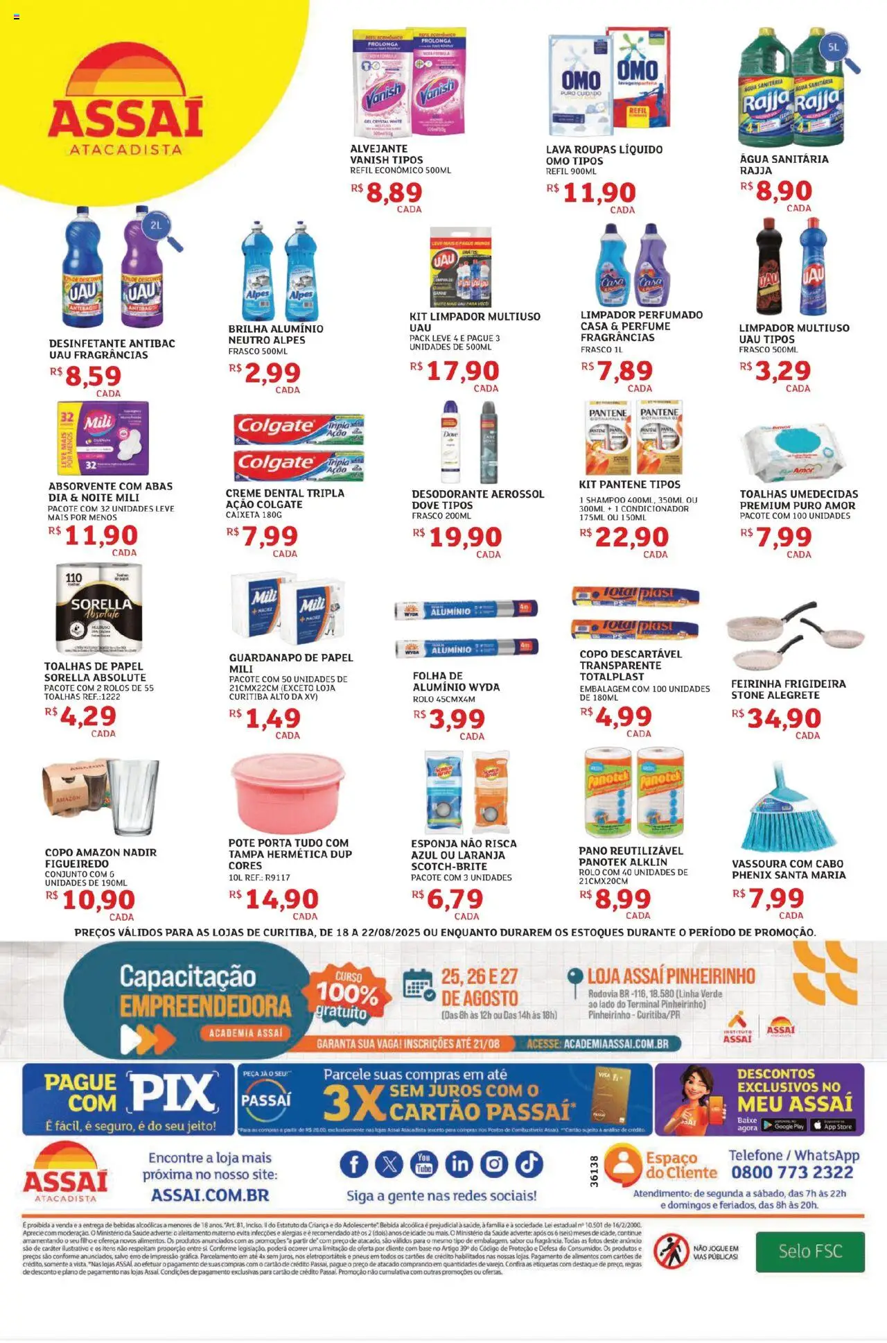Assaí Atacadista Folheto - válido de 18.08.2025 | Página: 4 | Produtos: Limpador multiuso, Pneus, Roupas, Bebida