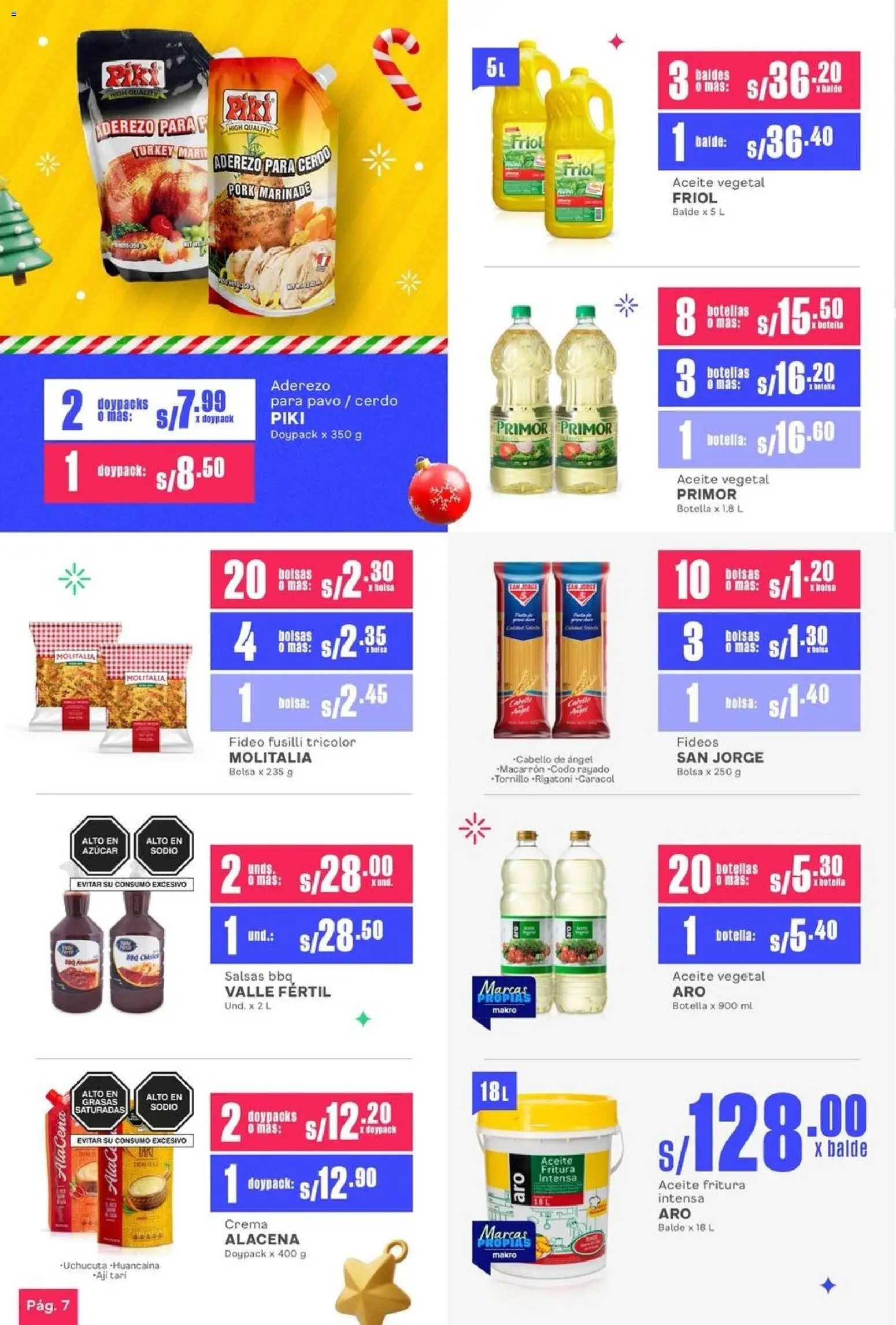 Catálogo Makro válido desde 01.12.2025 | Página: 8 | Productos: Aceite, Cerdo, Fideos, Bolsa