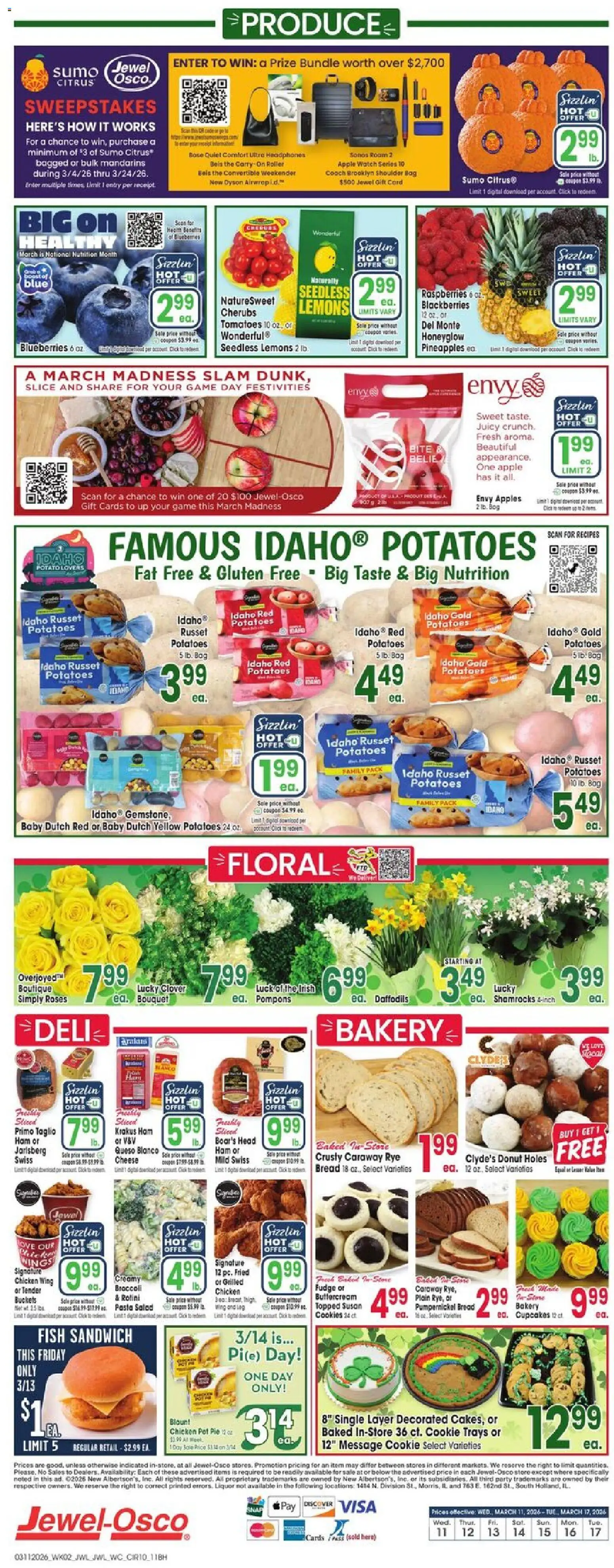 Jewel Osco Weekly Ad - IN - valid from 11.03.2026 | Page: 10 | Products: Mandarins, Cookies, Salad, Blueberries