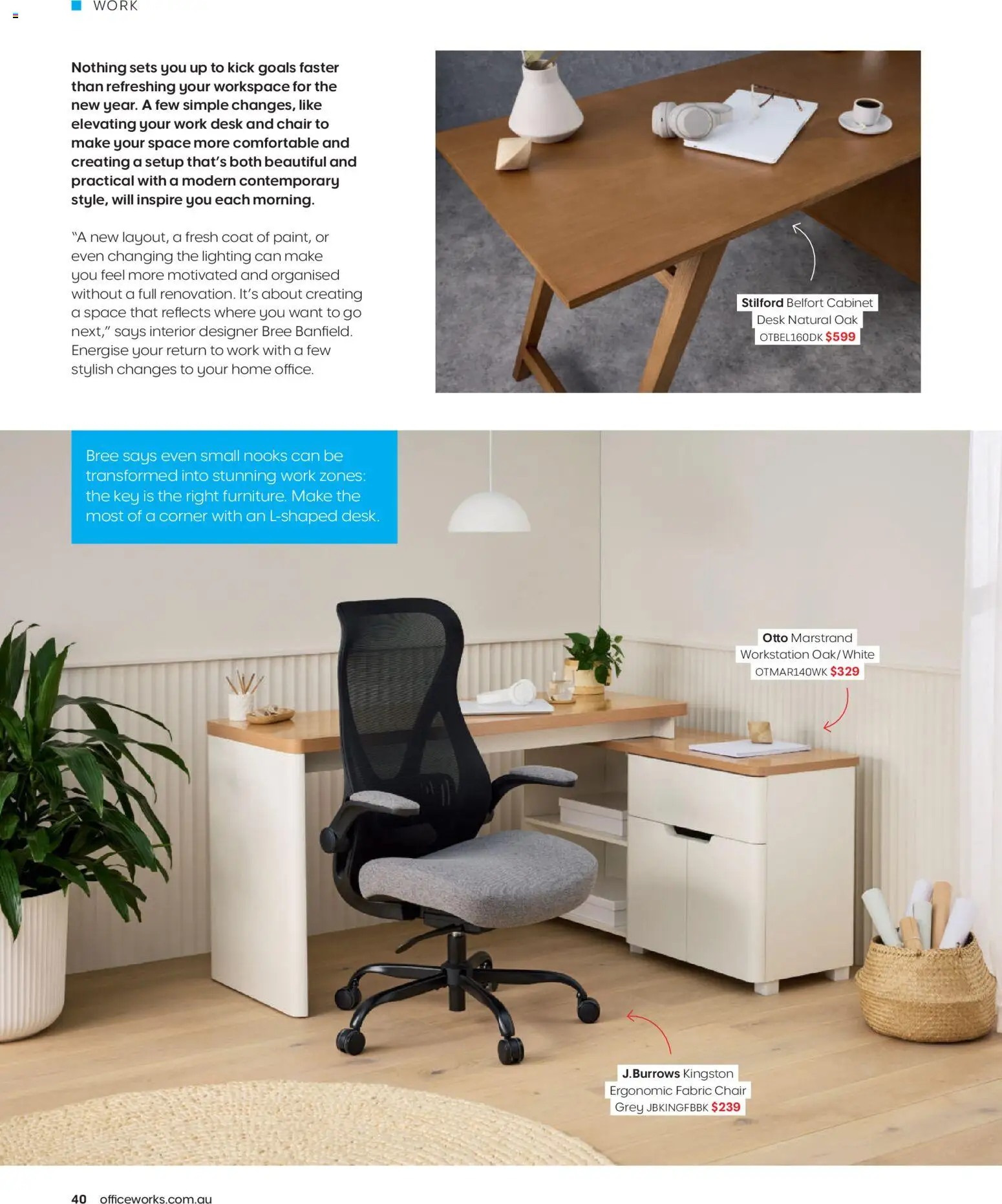 Officeworks catalogue - valid from 01.01.2026 | Page: 40 | Products: Chair, Work desk, Ergonomic, Coat