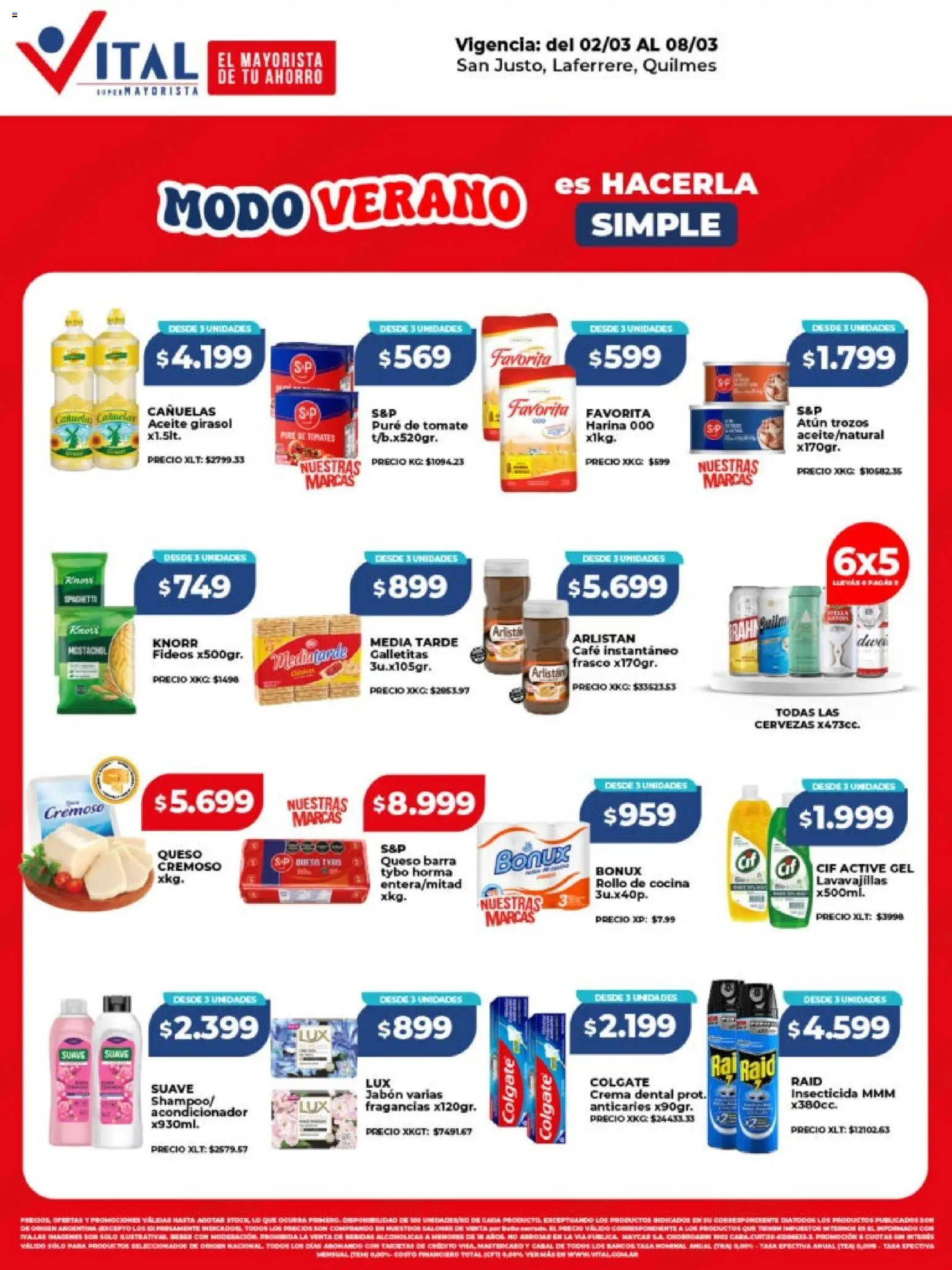 Vital - Ofertas - Laferrere  │ válido desde el 02.03.2026 | Página: 1 | Productos: Lavavajillas, Harina, Atún, Crema