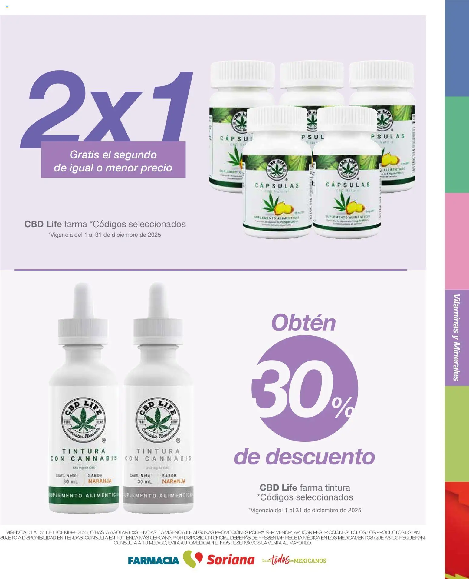 Nuevas ofertas de Soriana válidas en toda la República Mexicana desde el 01.12.2025. ¡Encuentra las mejores ofertas en Soriana - Folleto Farmacia Soriana Diciembre Mercado Nacional! | Página: 8