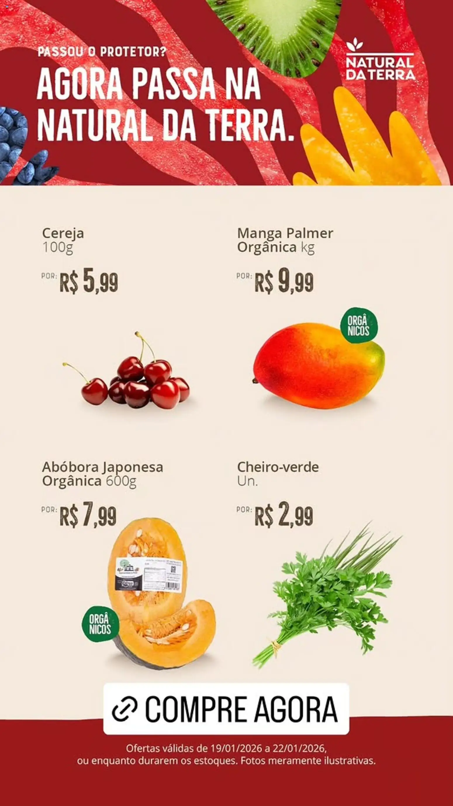 Natural da Terra Folheto - válido de 19.01.2026 | Página: 1 | Produtos: Cereja, Abóbora