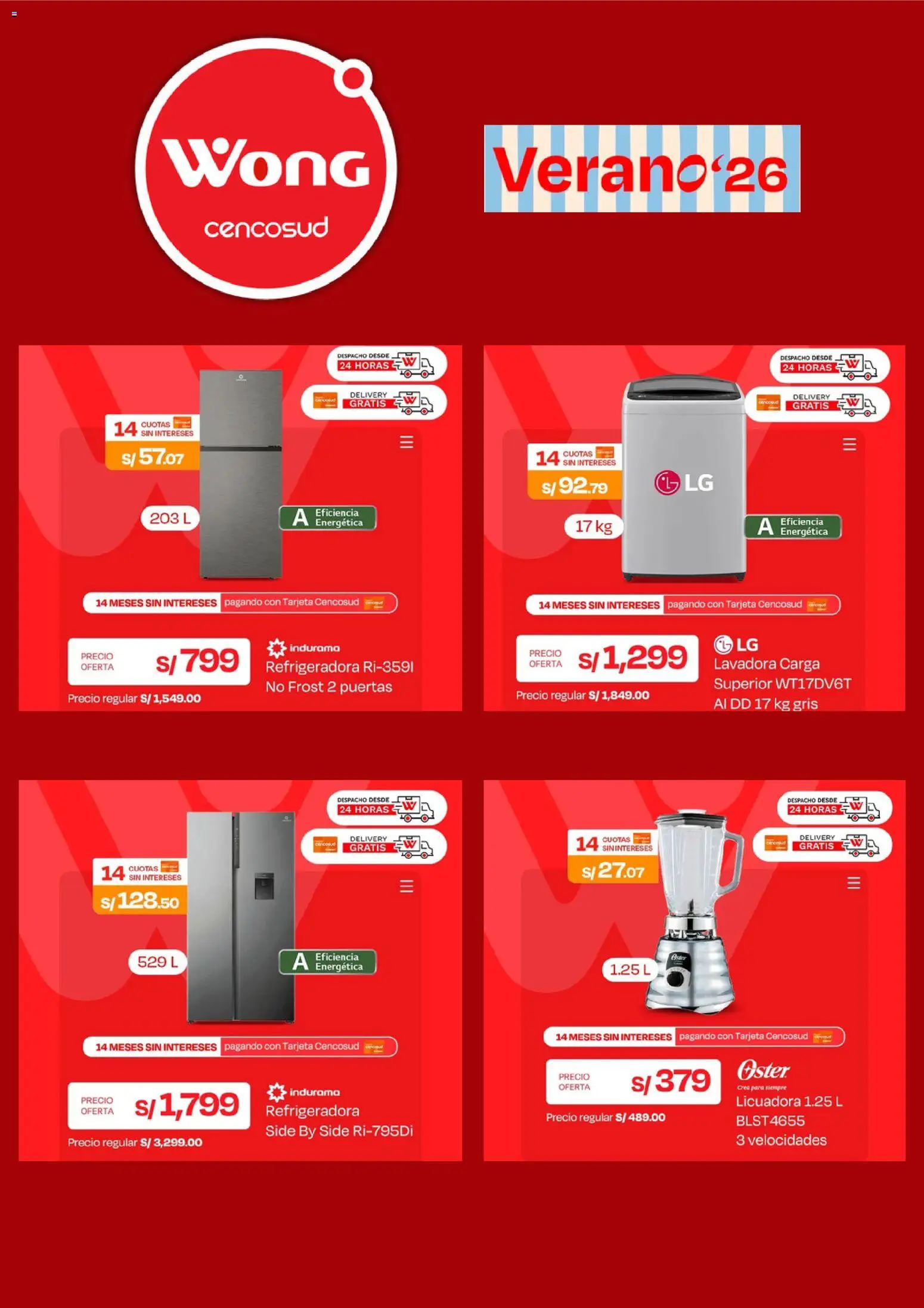 Catálogo Wong válido desde 16.03.2026 | Página: 5 | Productos: Lavadora, Licuadora