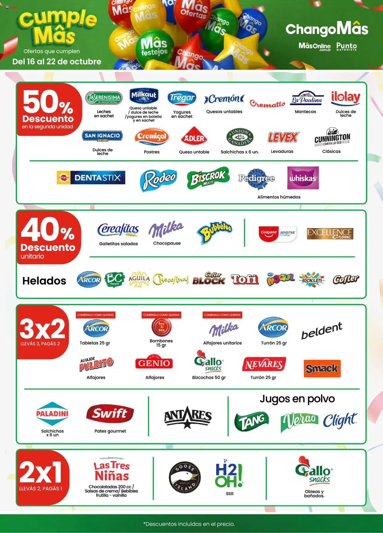 Changomas ofertas │ válido desde el 16.10.2025 | Página: 3 | Productos: Galletitas, Polvo, Dulce de leche, Alfajor
