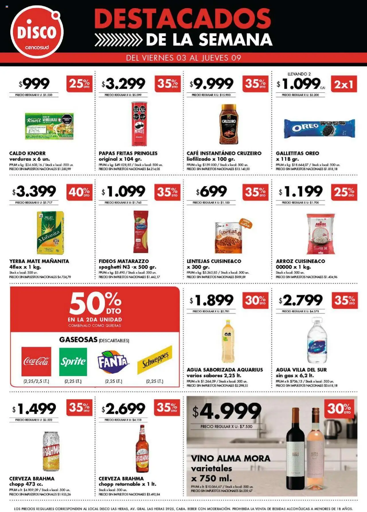 Disco - Ofertas | Córdoba │ válido desde el 03.10.2025 | Página: 8 | Productos: Galletitas, Lentejas, Cerveza, Arroz