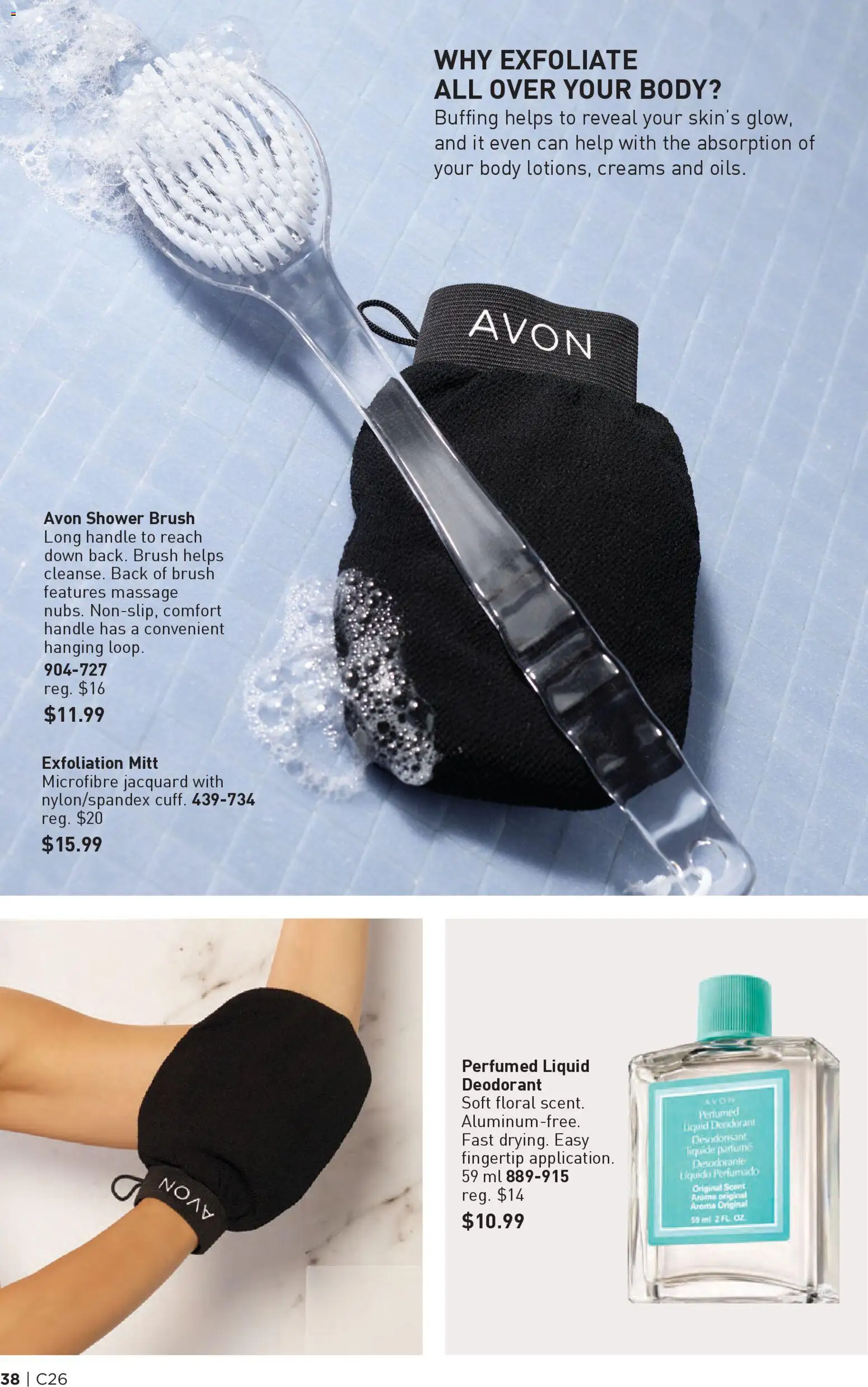 Avon flyer valid from 18.12.2025 | Page: 38 | Products: Brush, Deodorant, Shower