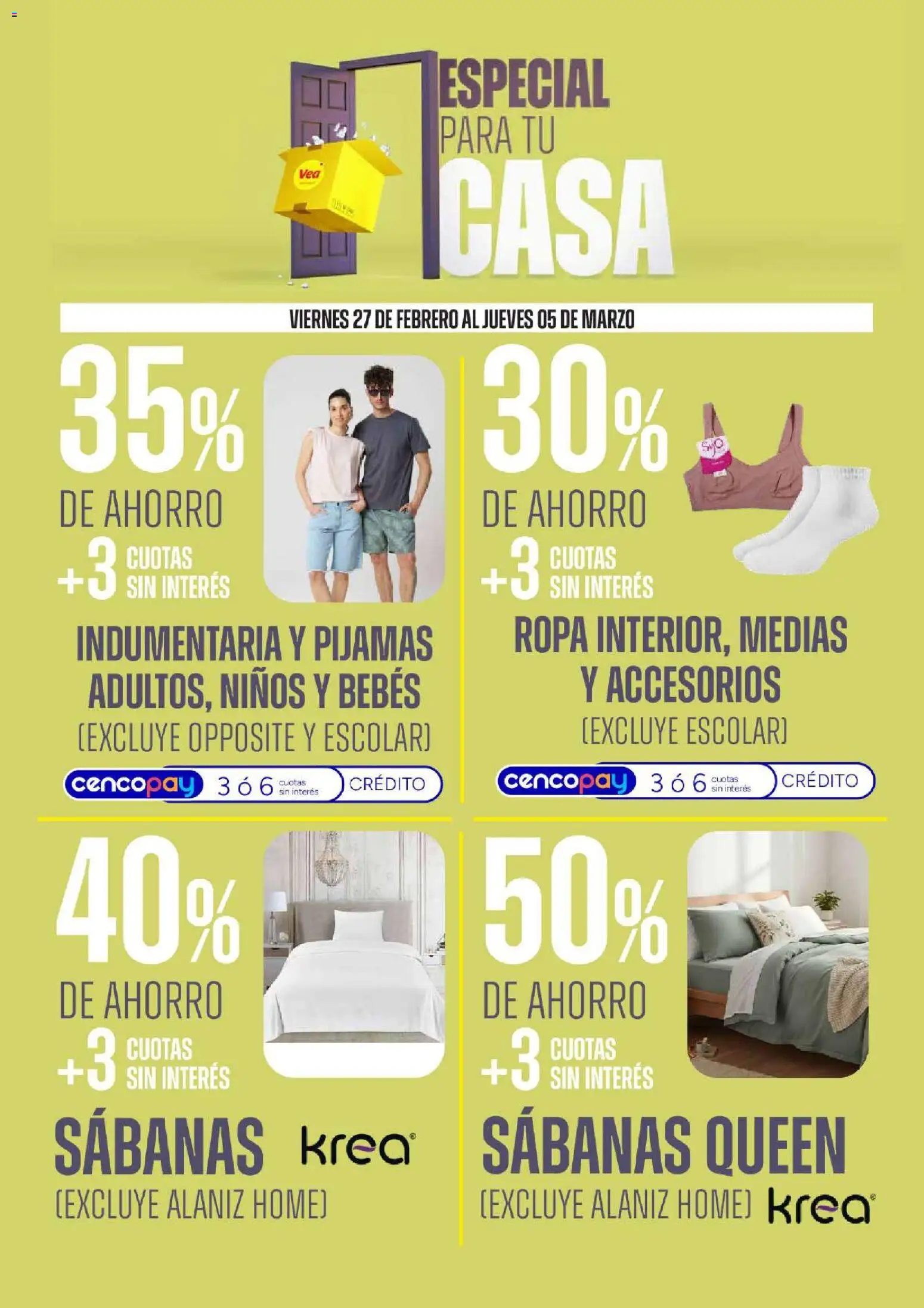 Vea - Ofertas especial para tu casa │ válido desde el 27.02.2026 | Página: 11 | Productos: Sabanas, Ropa, Medias